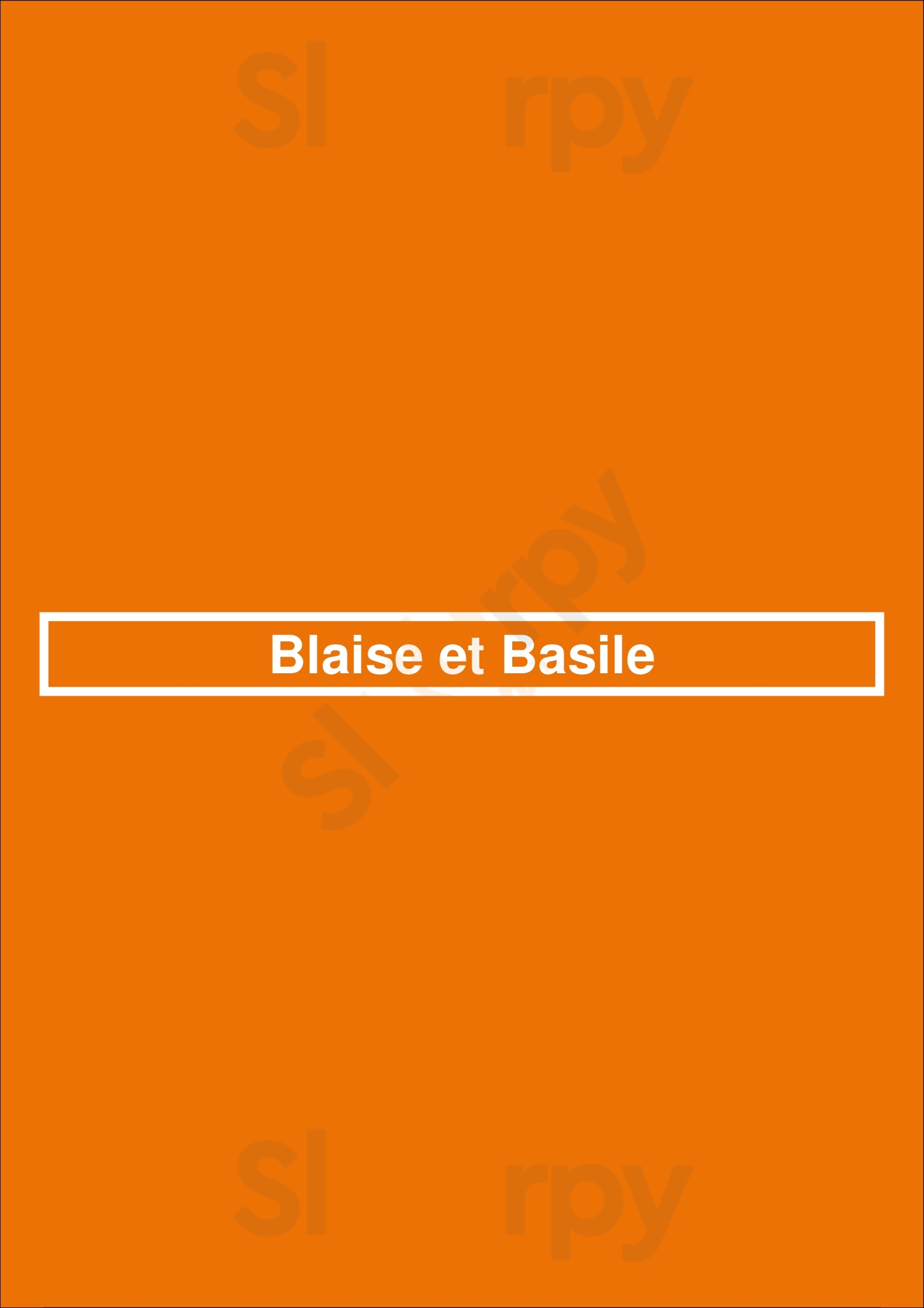 Blaise Et Basile Paris Menu - 1
