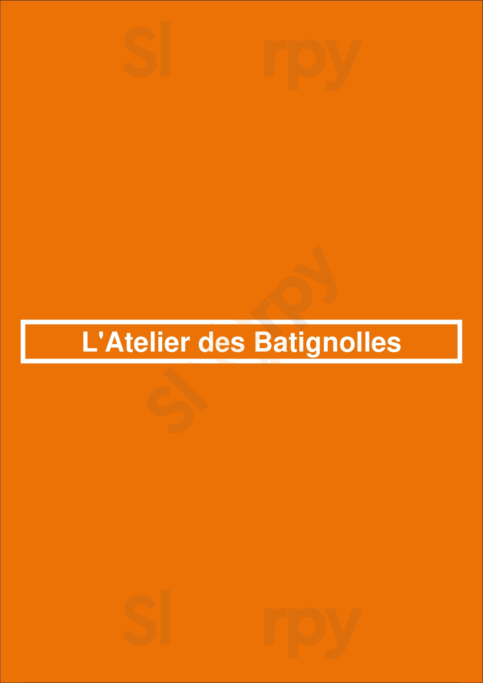 L'atelier Des Batignolles Paris Menu - 1