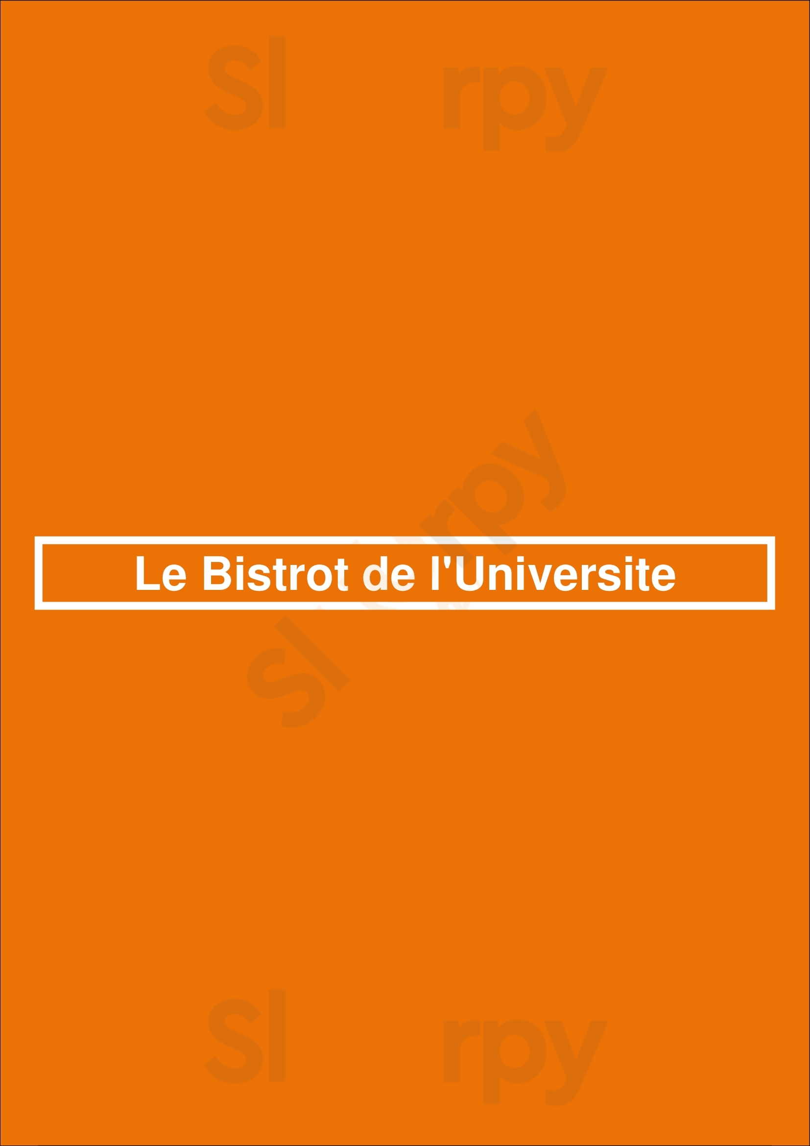 Le Bistrot De L'universite Paris Menu - 1