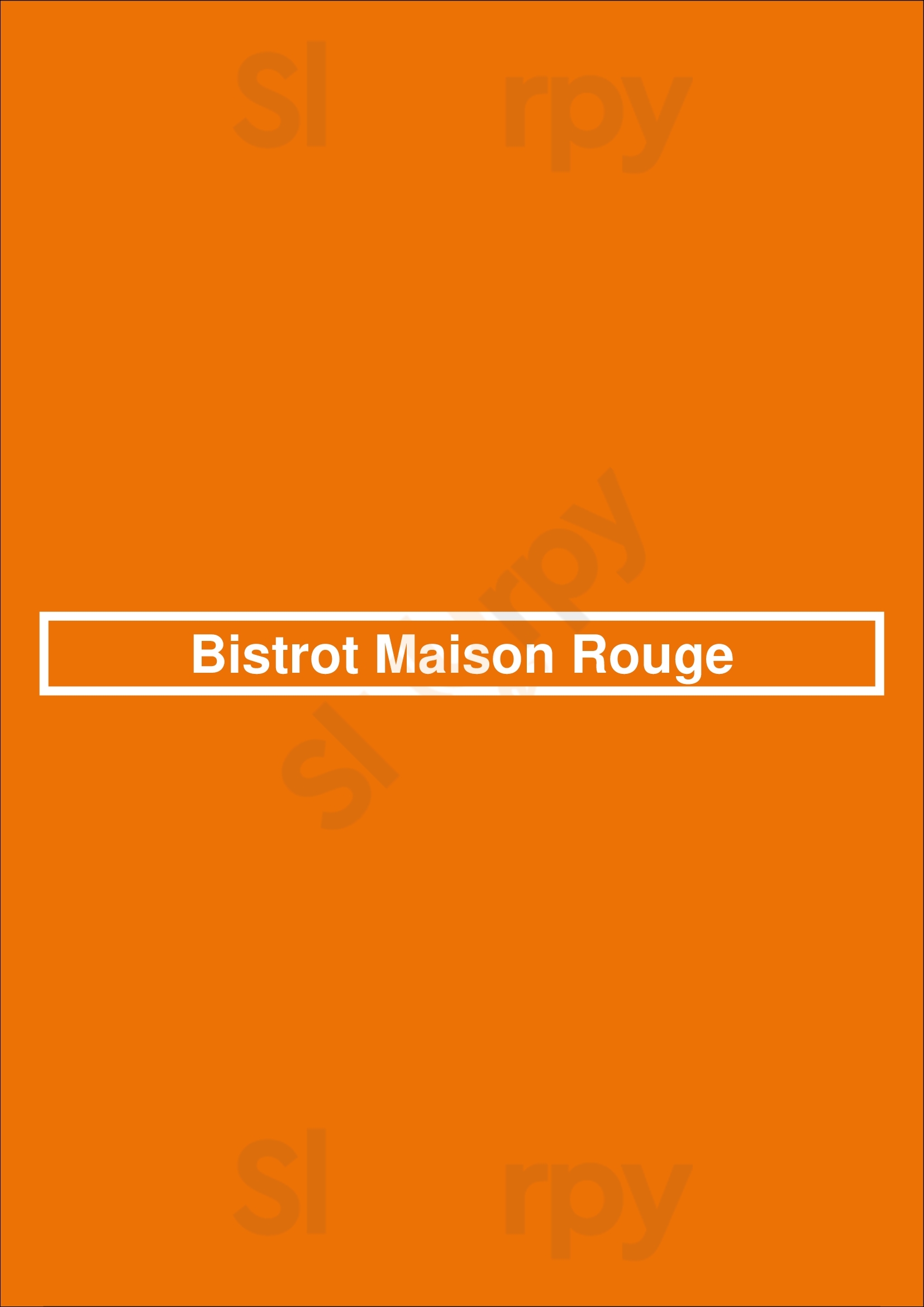 Bistrot Maison Rouge Paris Menu - 1