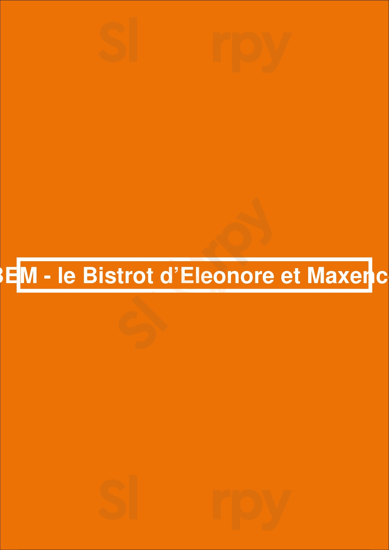 Bem - Le Bistrot D’eleonore Et Maxence Paris Menu - 1