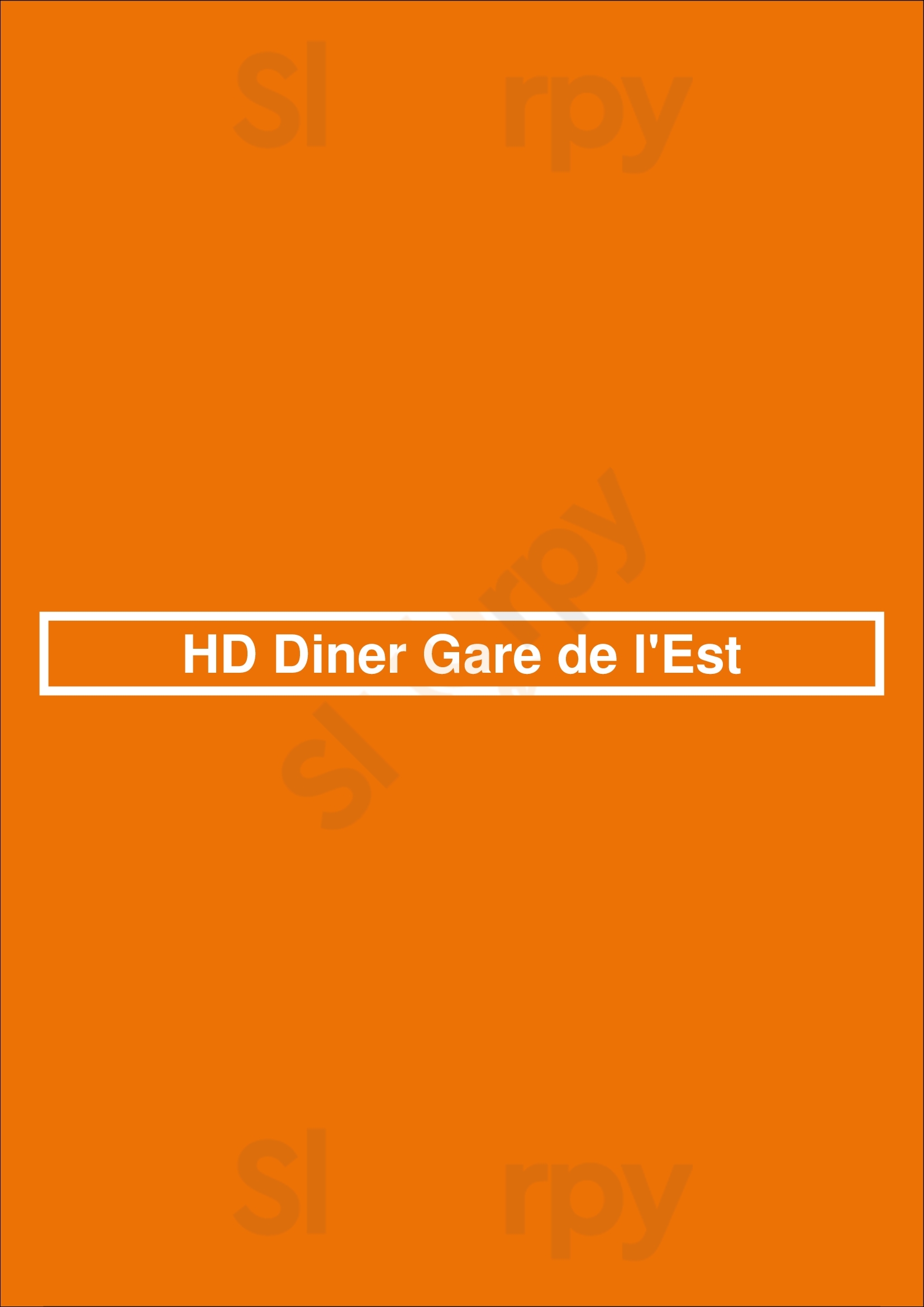 Hd Diner Gare De L'est Paris Menu - 1