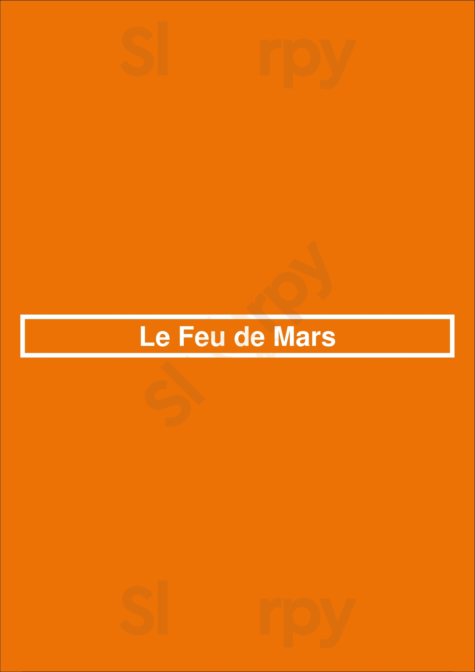 Le Feu De Mars Paris Menu - 1