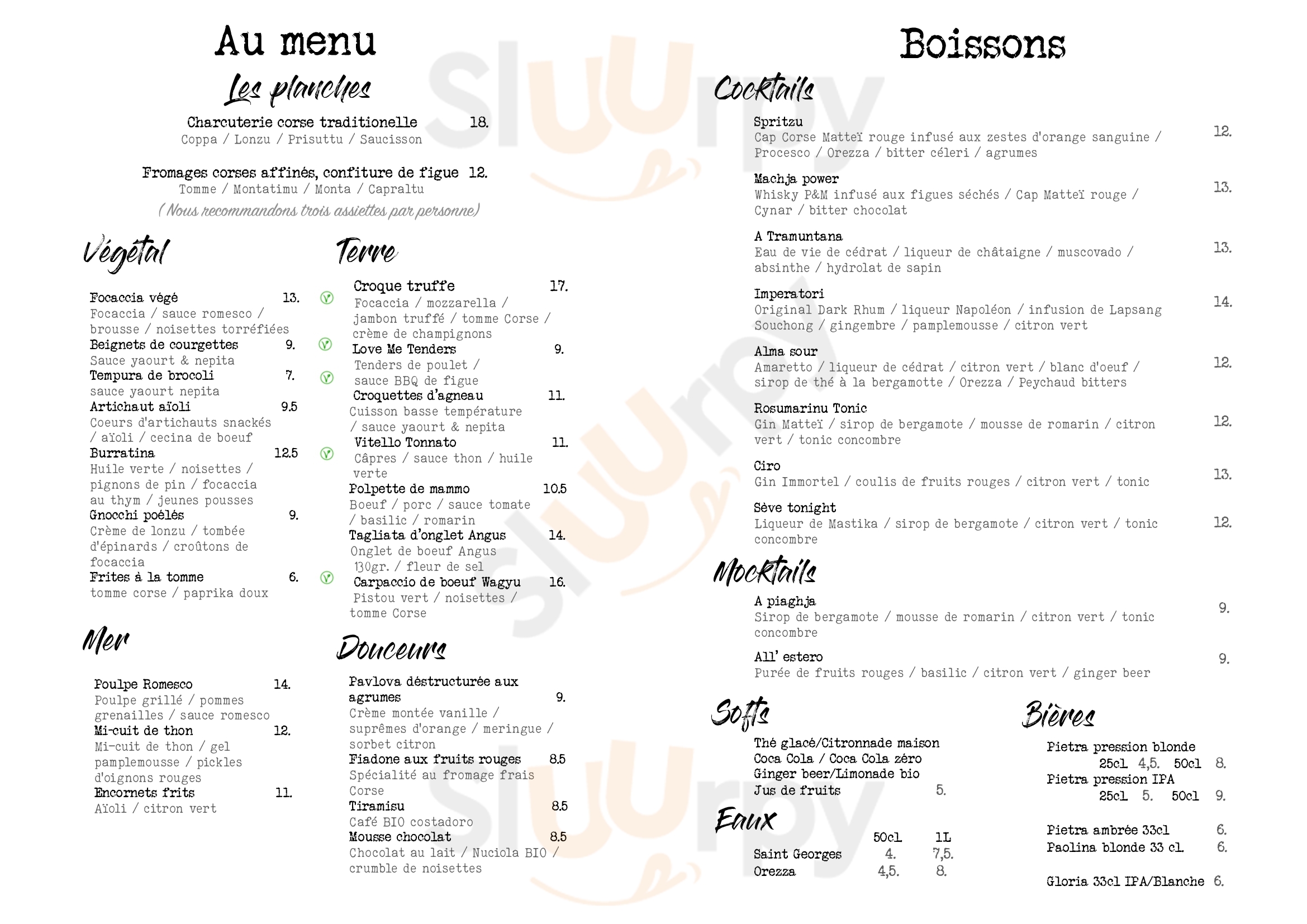 Rossi & Co Paris Menu - 1