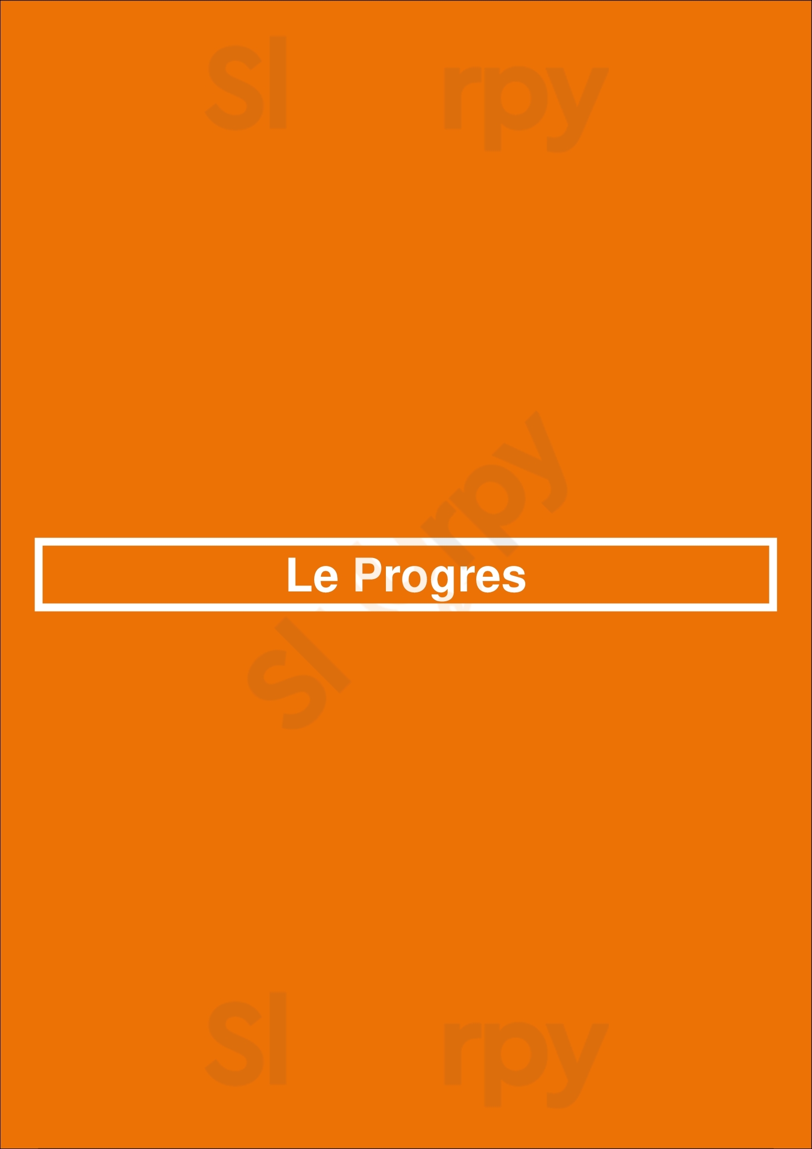 Le Progres Paris Menu - 1