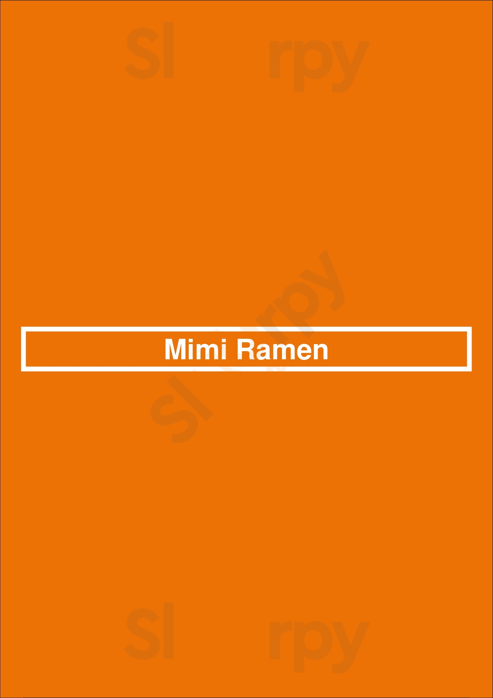 Mimi Ramen Paris Menu - 1