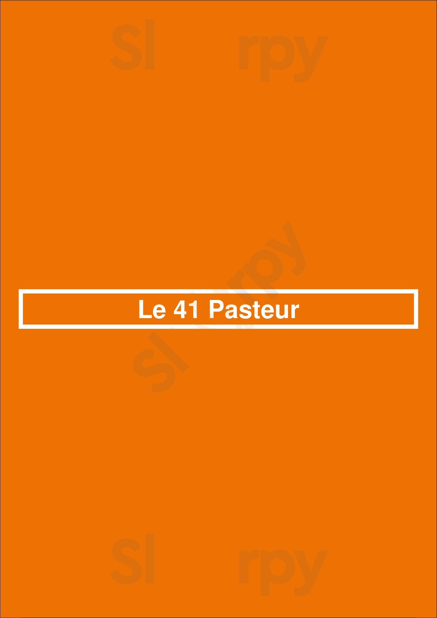 Le 41 Pasteur Paris Menu - 1