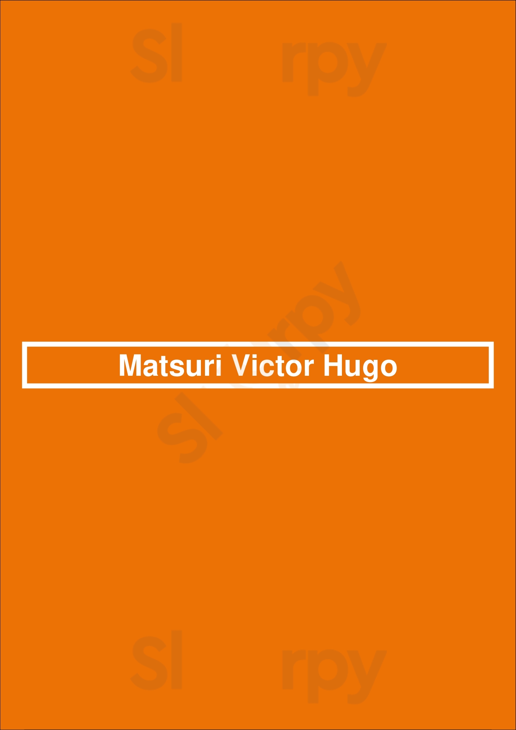 Matsuri Victor Hugo Paris Menu - 1