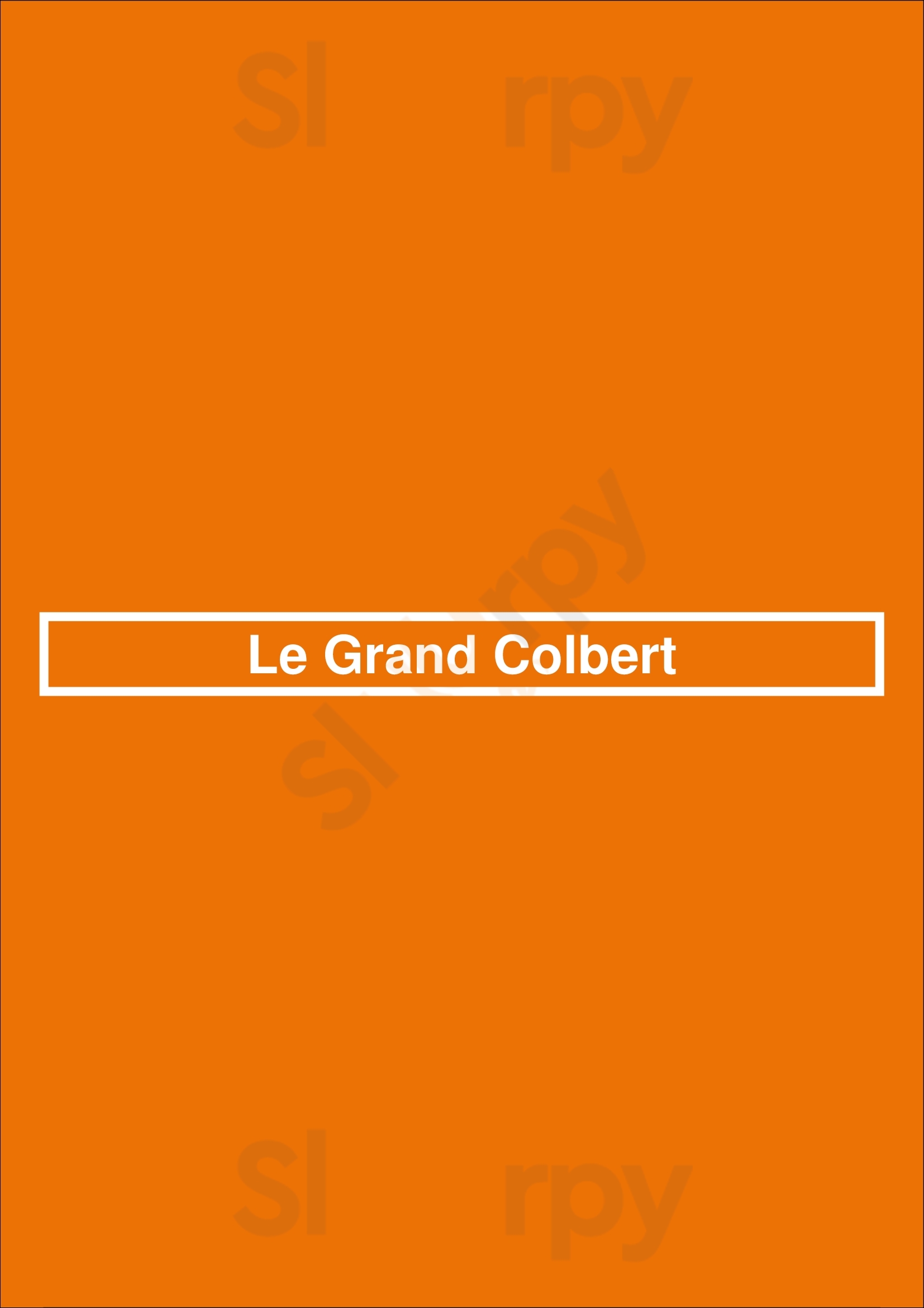 Le Grand Colbert Paris Menu - 1