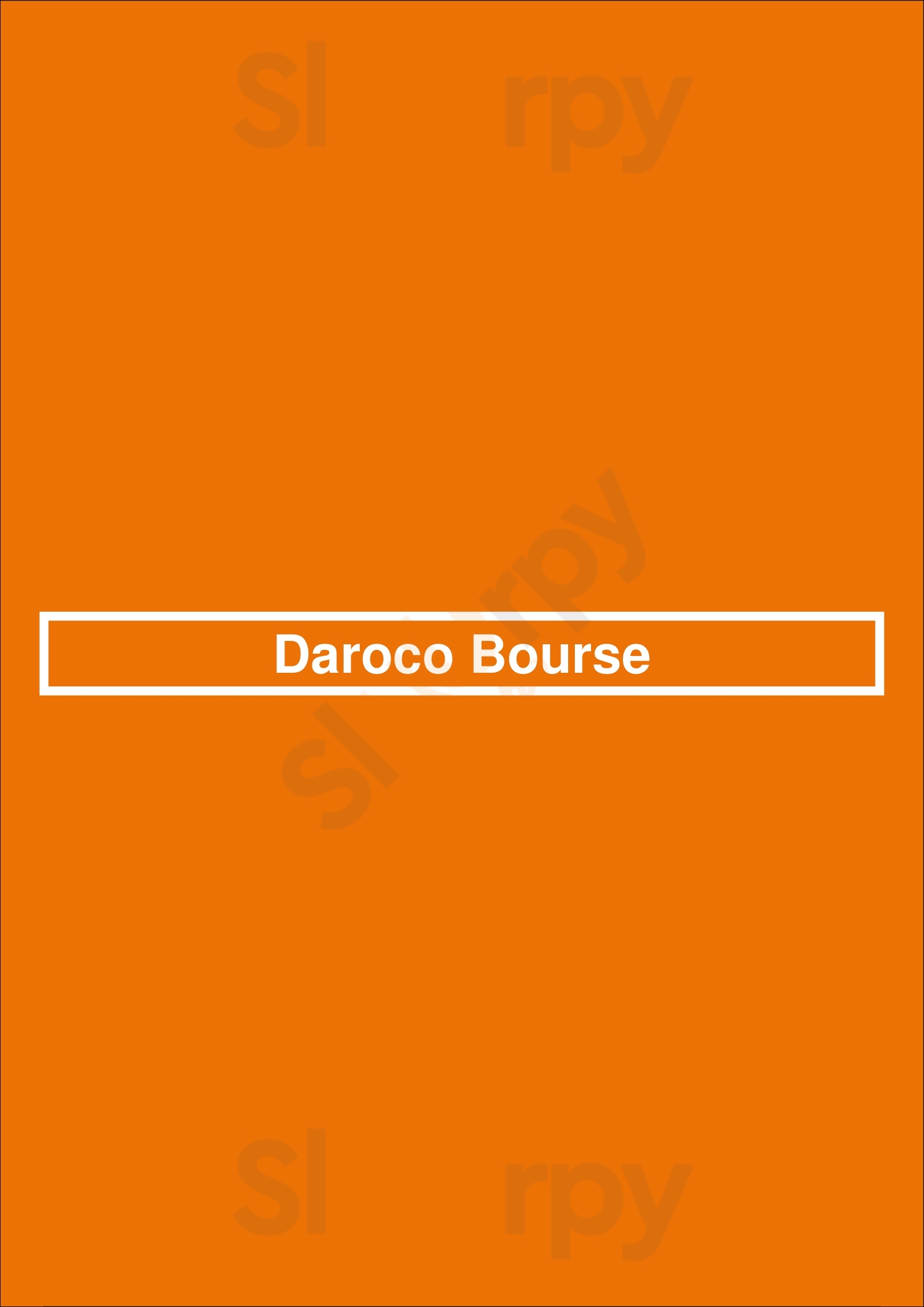 Daroco Bourse Paris Menu - 1