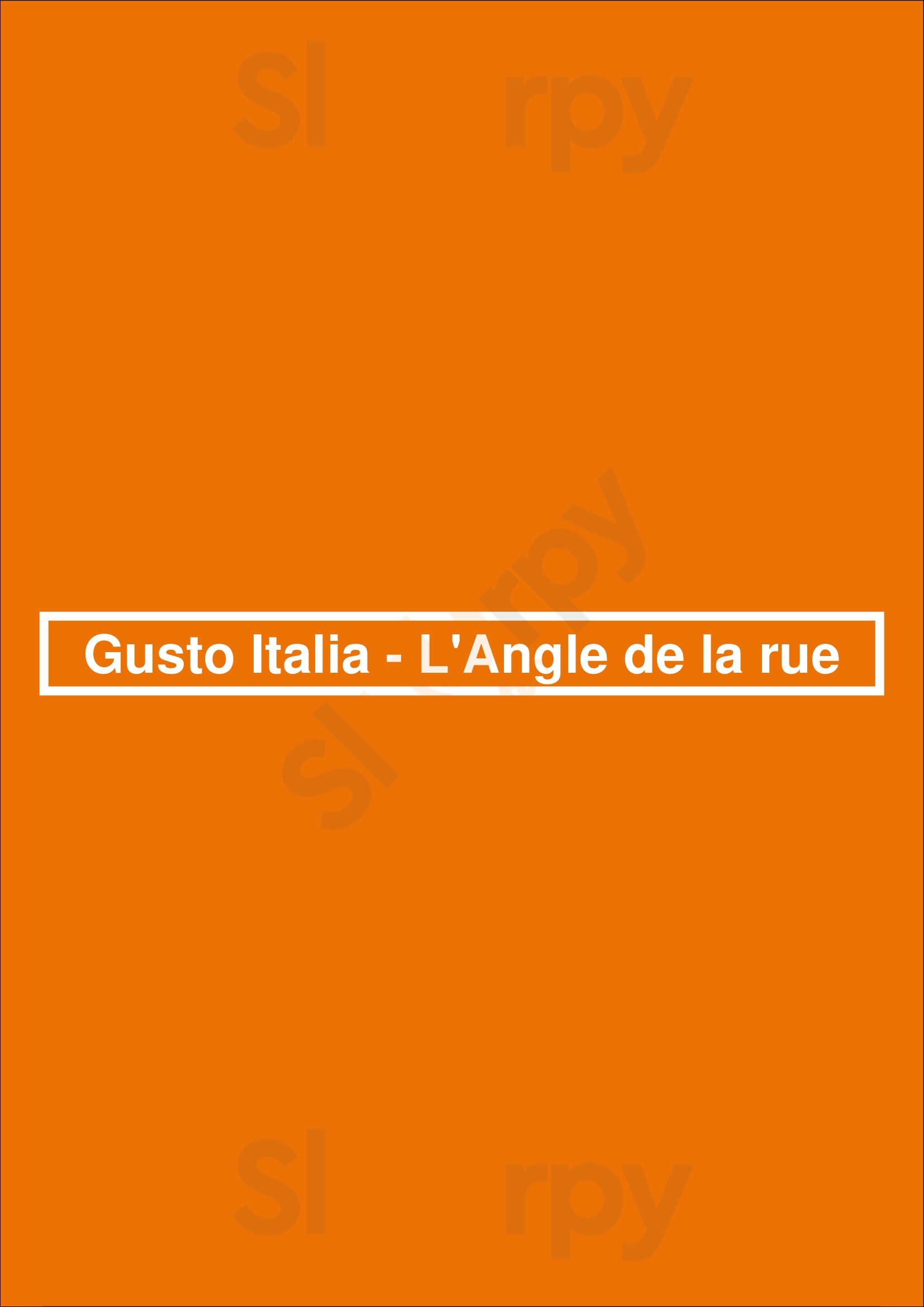 Gusto Italia - L'angle De La Rue Paris Menu - 1