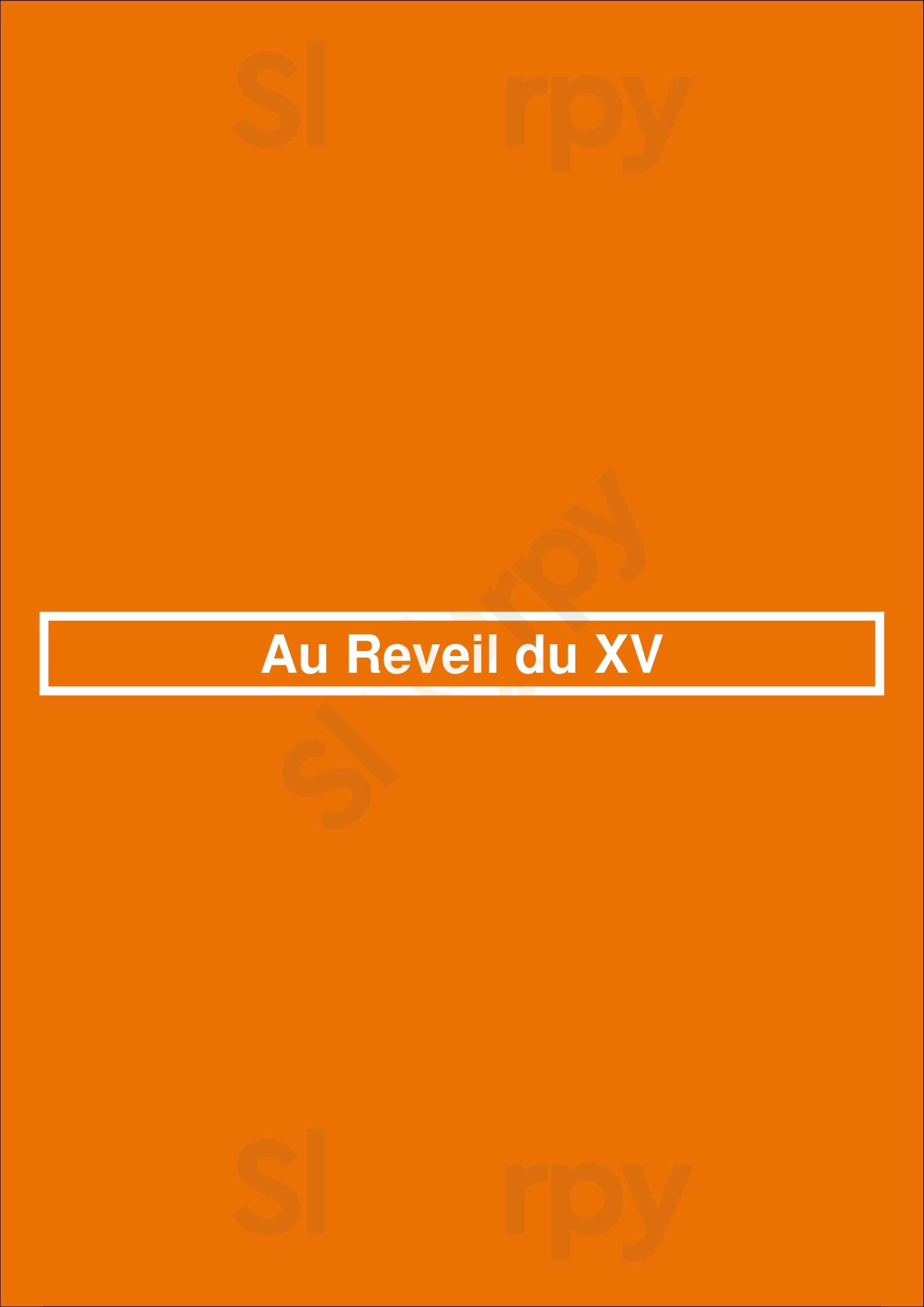 Au Reveil Du Xv Paris Menu - 1