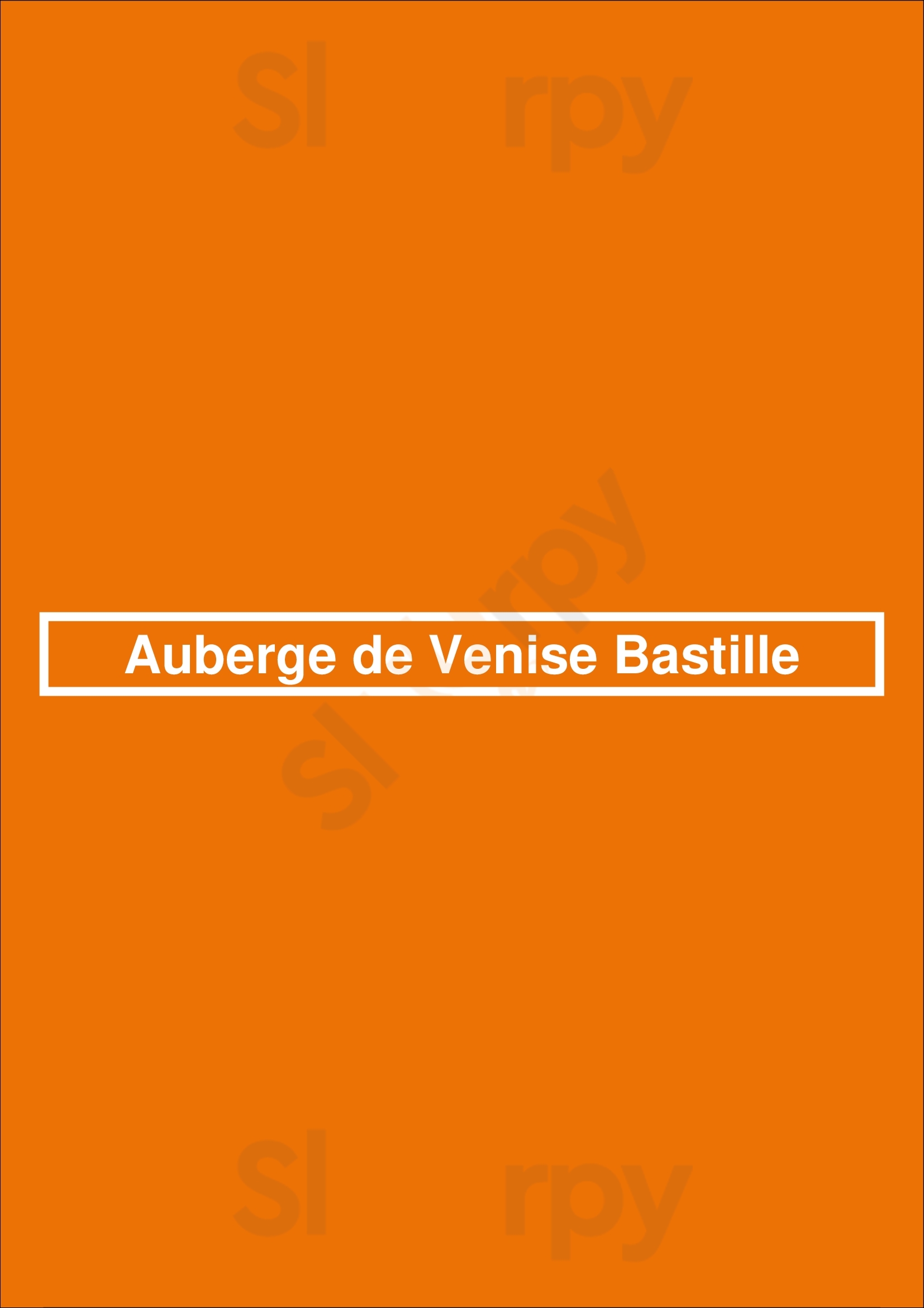 Auberge De Venise Bastille Paris Menu - 1