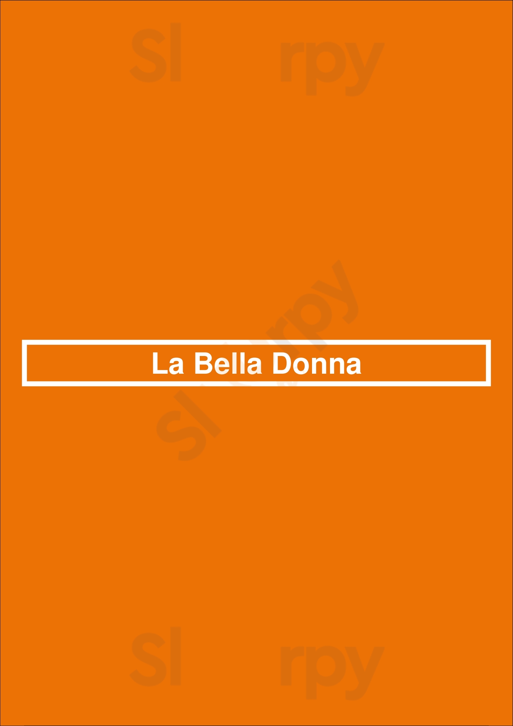 La Bella Donna Paris Menu - 1