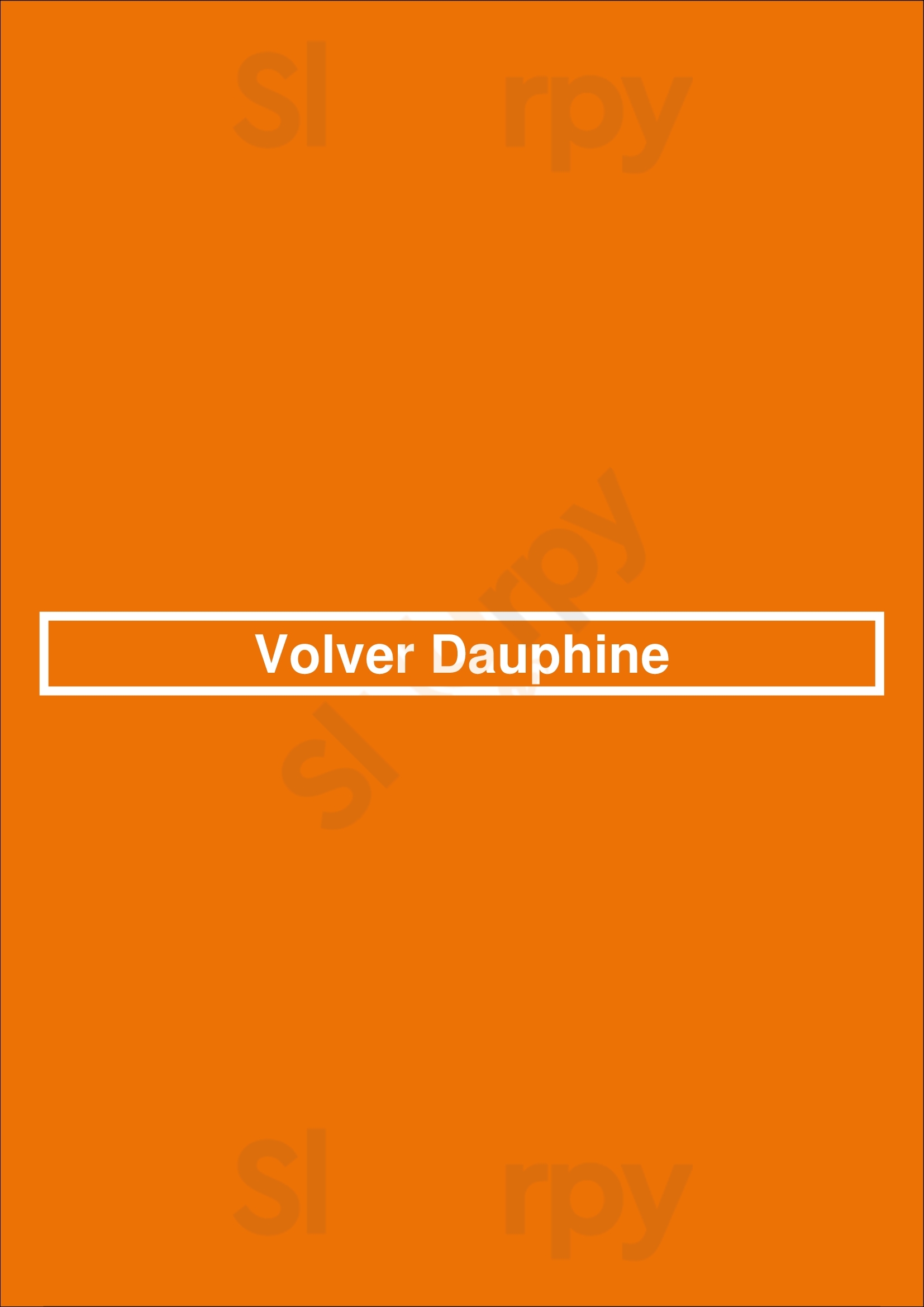 Volver Dauphine Paris Menu - 1