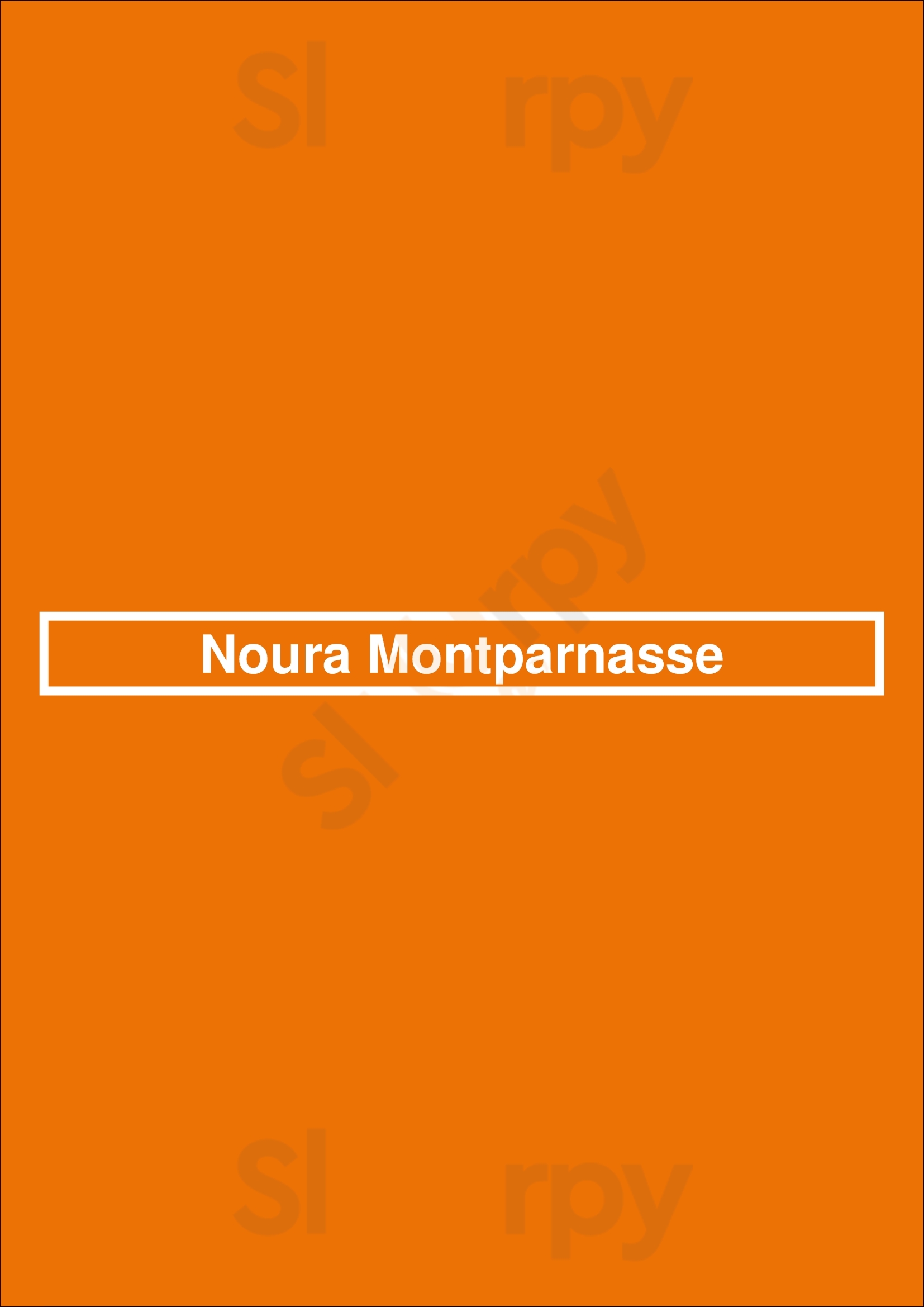 Noura Montparnasse Paris Menu - 1