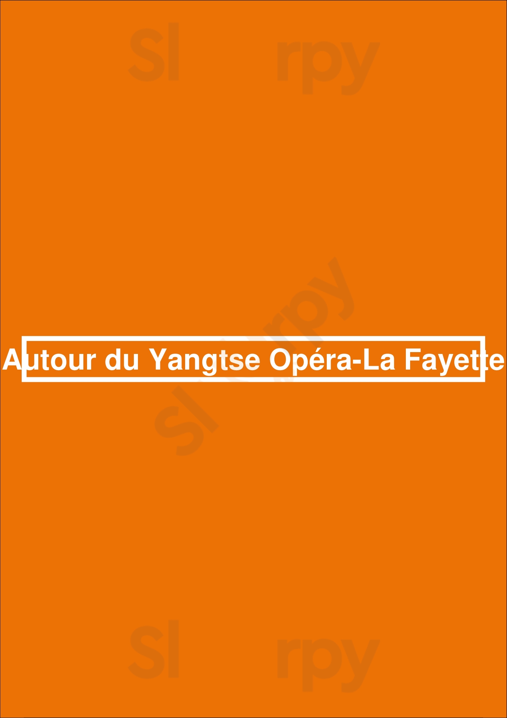 Autour Du Yangtse Opéra-la Fayette Paris Menu - 1