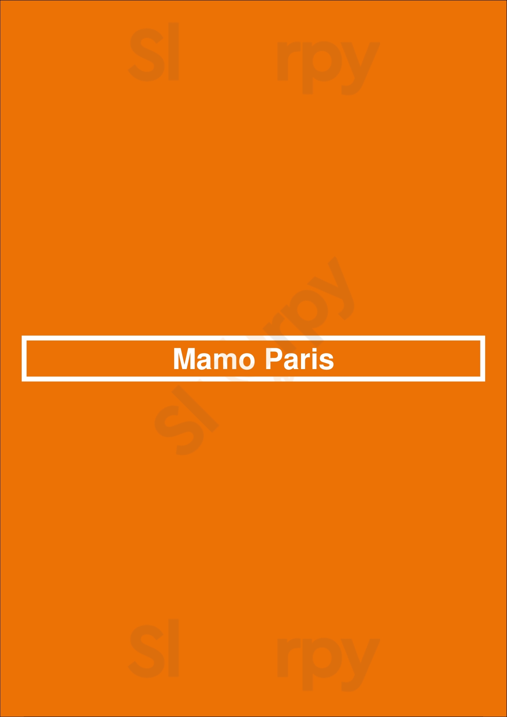 Mamo Paris Paris Menu - 1