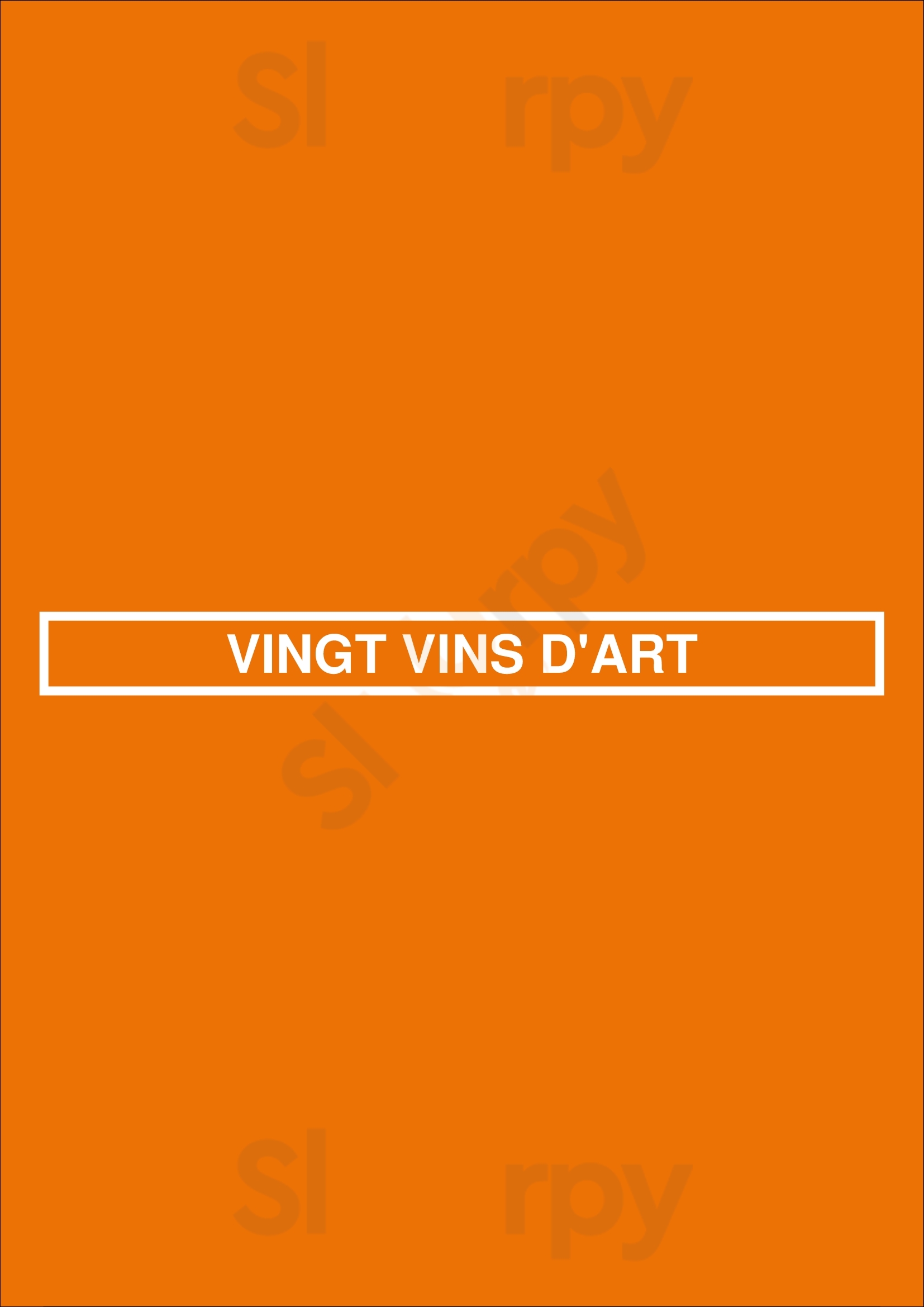 Vingt Vins D'art Paris Menu - 1