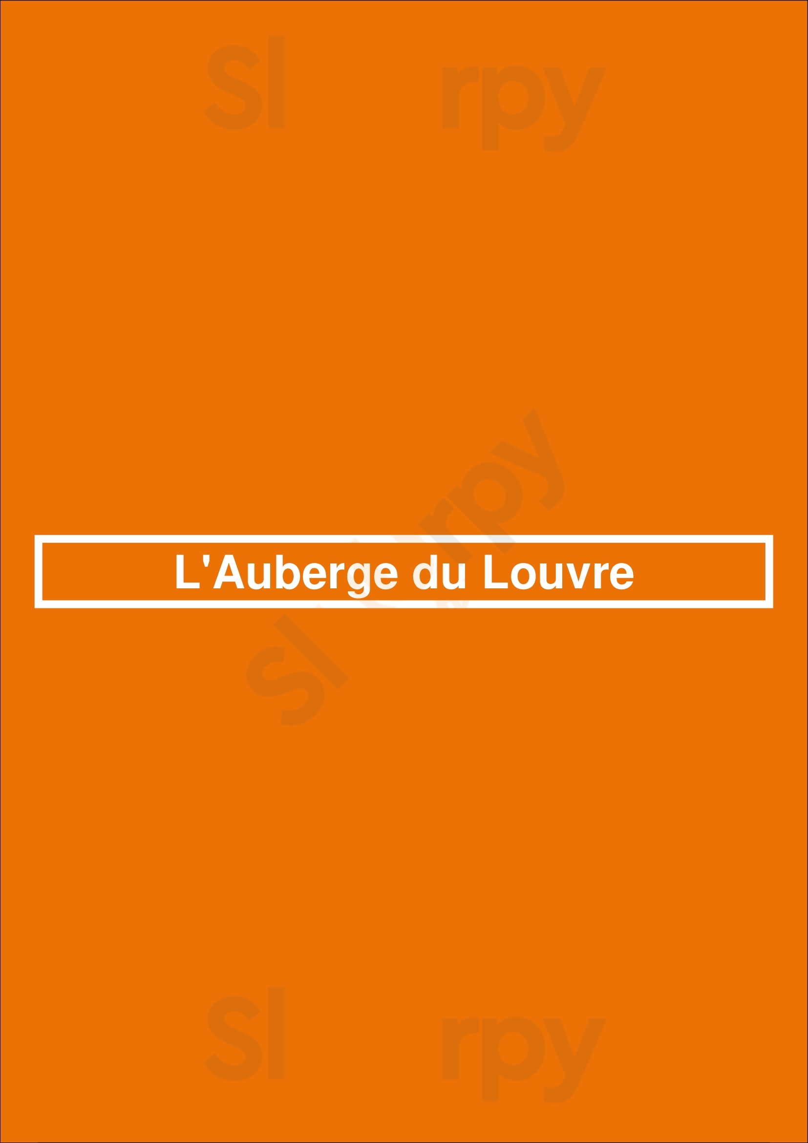 L'auberge Du Louvre Paris Menu - 1