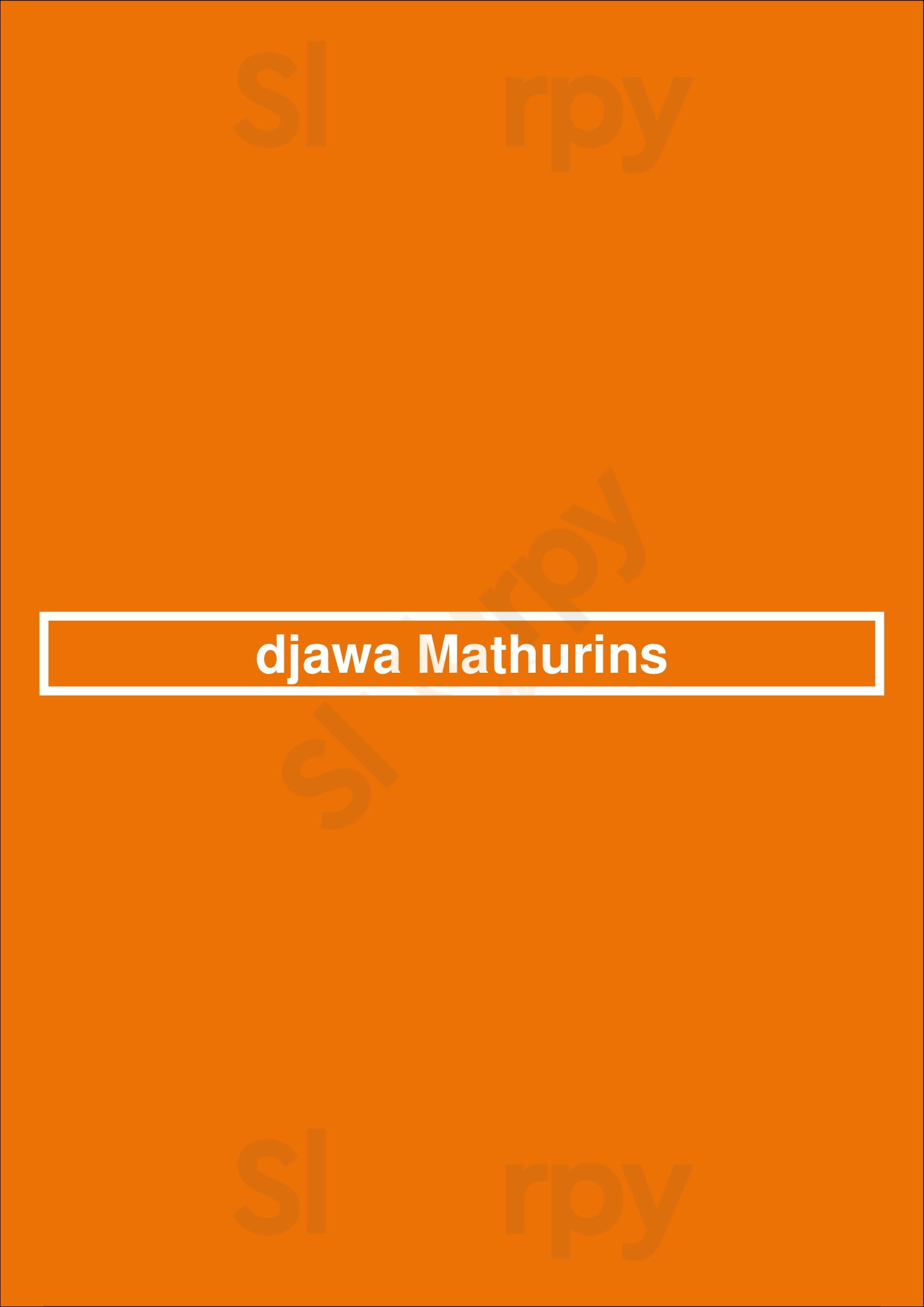 Djawa Mathurins Paris Menu - 1