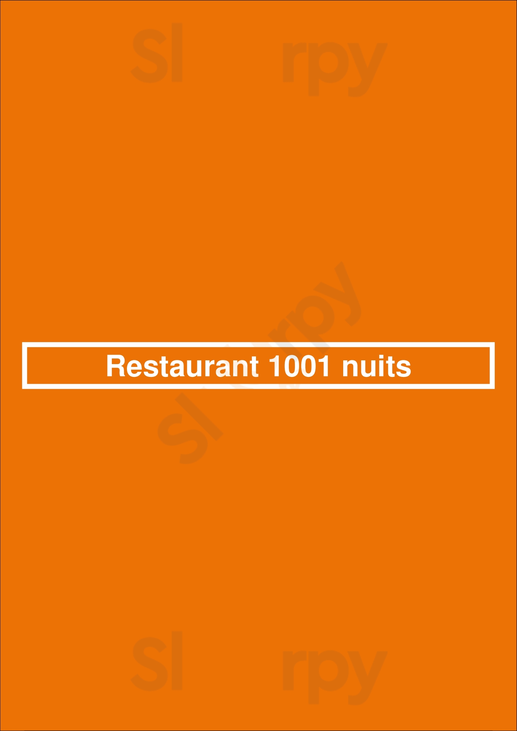 Restaurant 1001 Nuits Paris Menu - 1