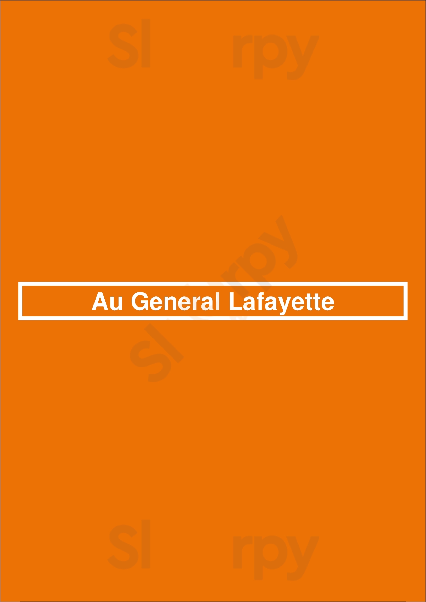 Au General Lafayette Paris Menu - 1