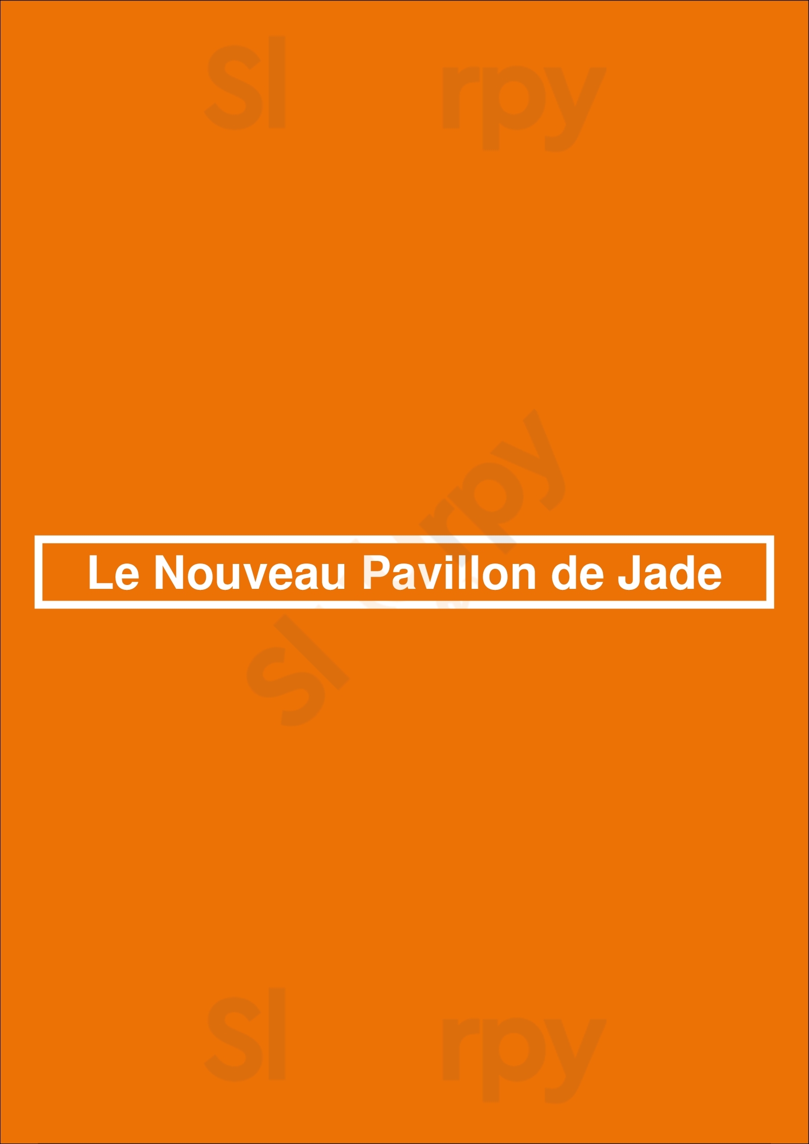 Le Nouveau Pavillon De Jade Paris Menu - 1