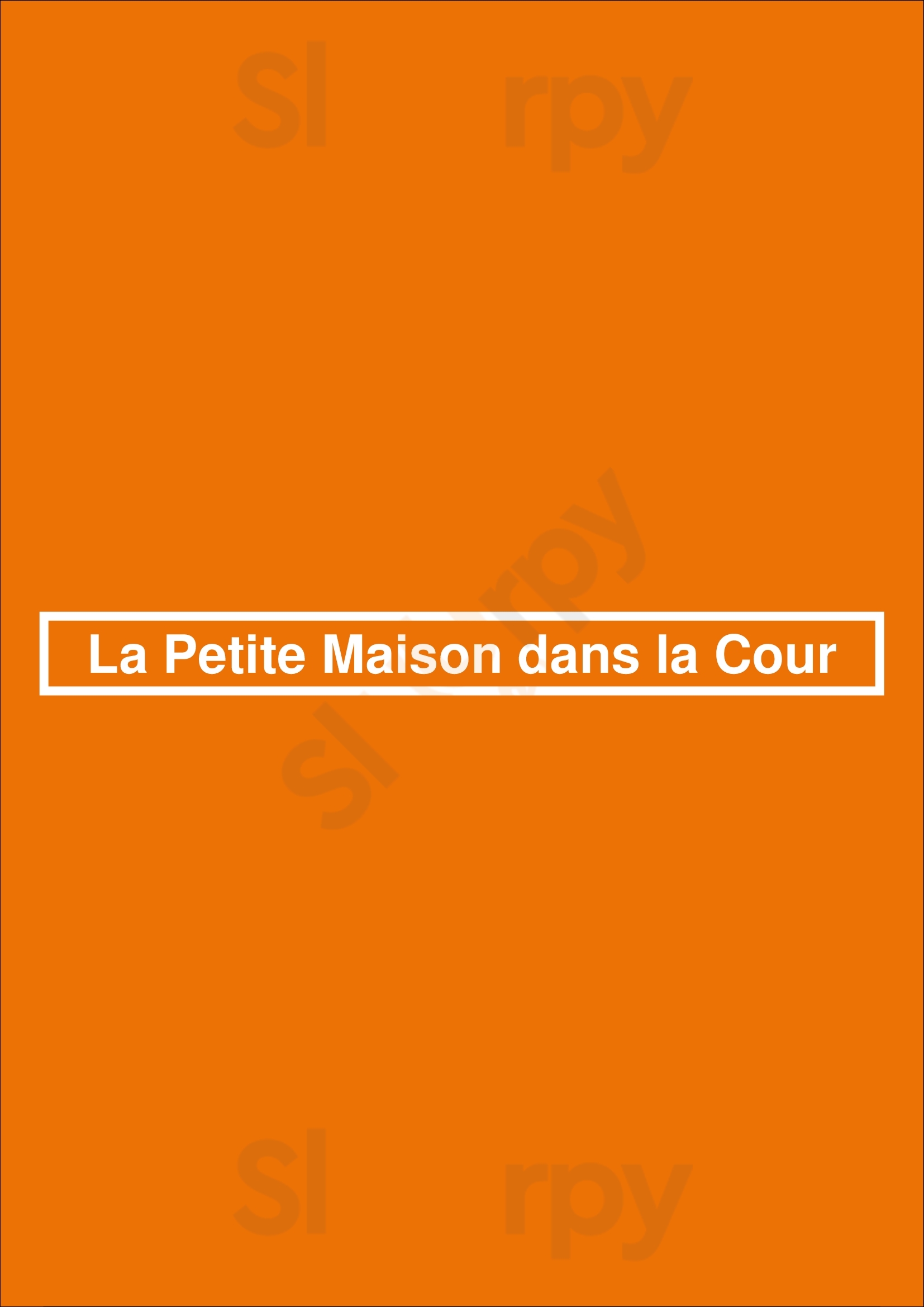La Petite Maison Dans La Cour Paris Menu - 1