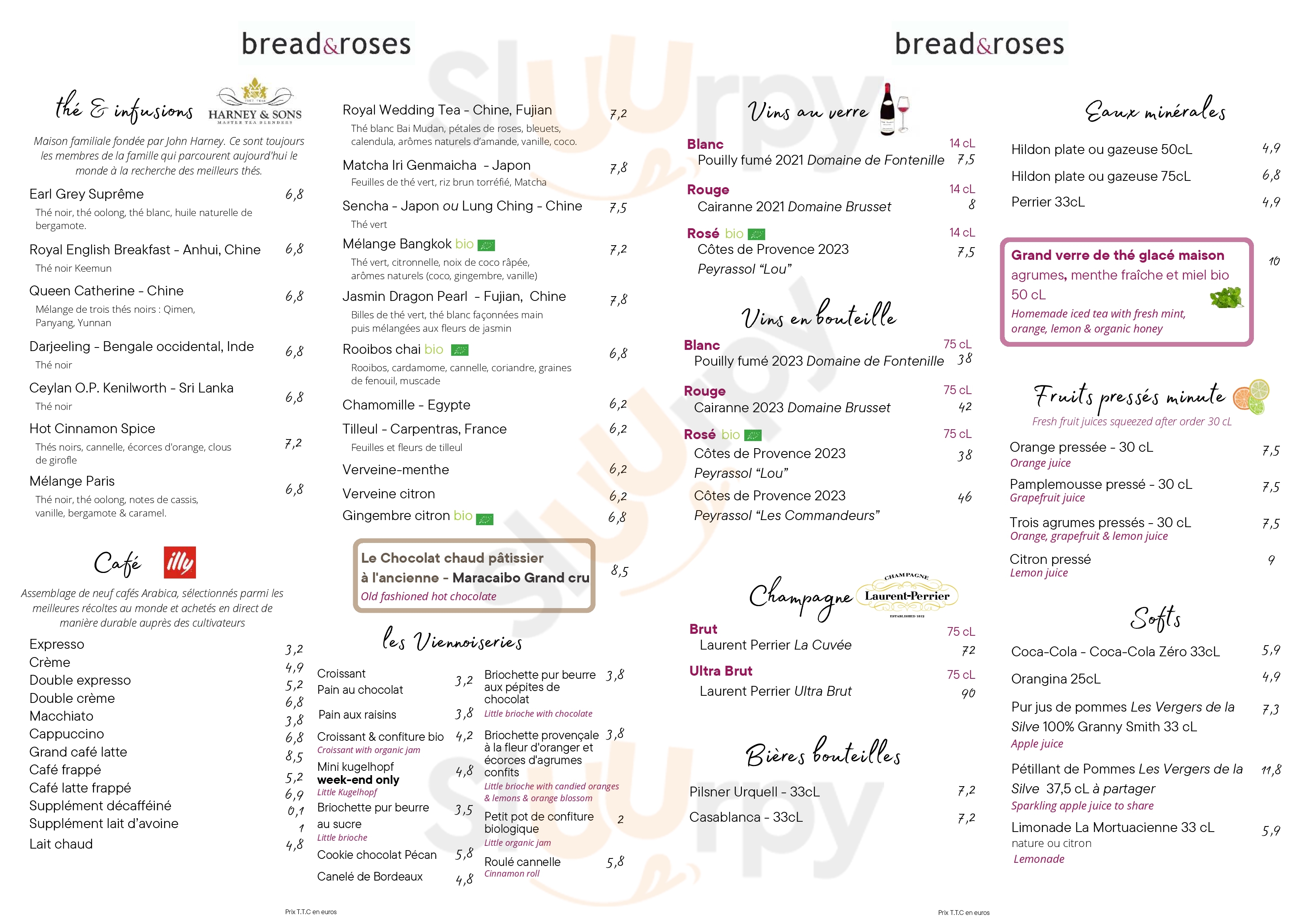 Bread And Roses Paris Menu - 1