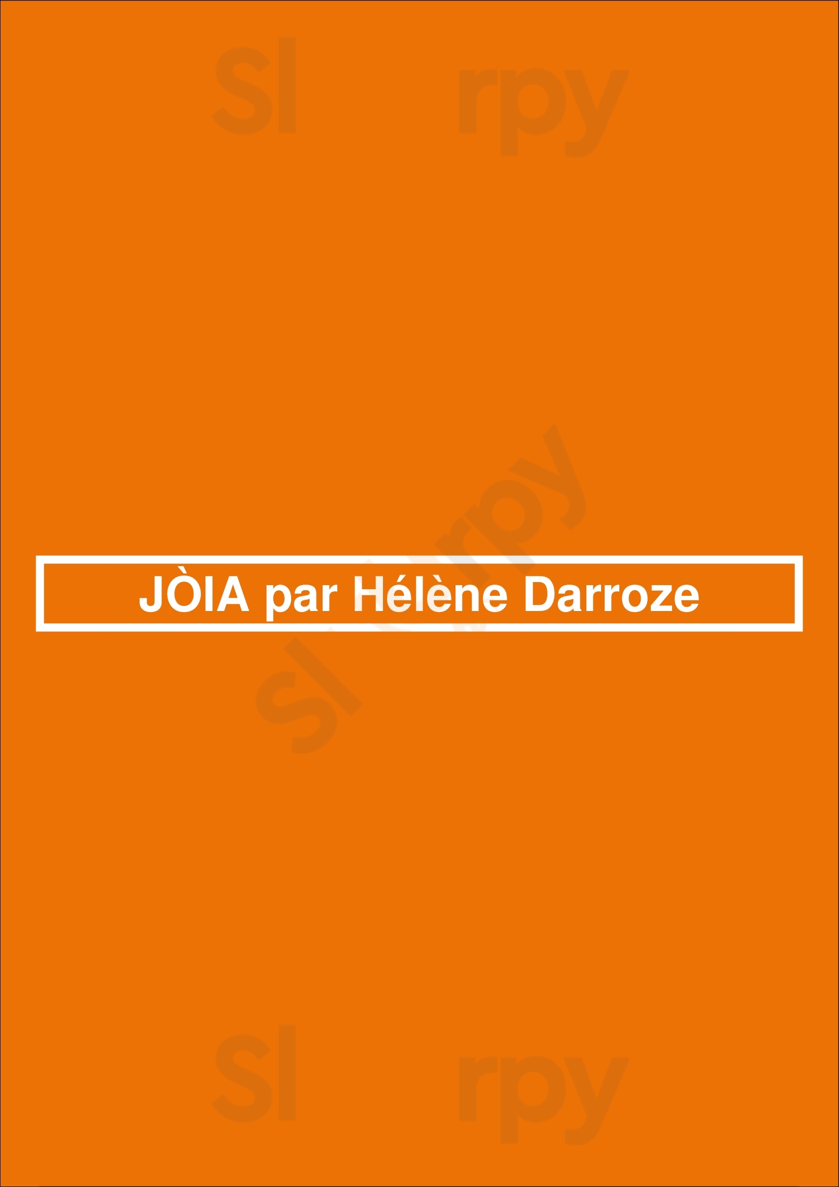 JÒia Par Hélène Darroze Paris Menu - 1