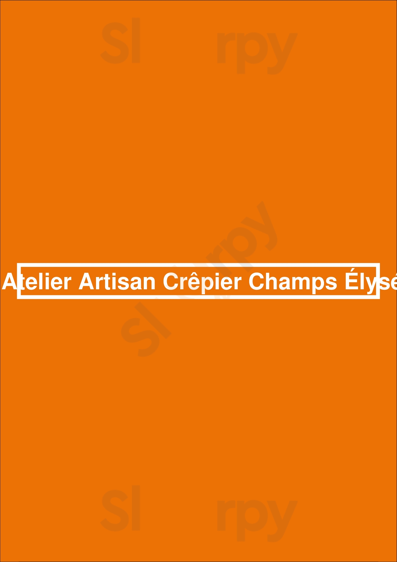 L’atelier Artisan Crêpier Champs Élysée Paris Menu - 1