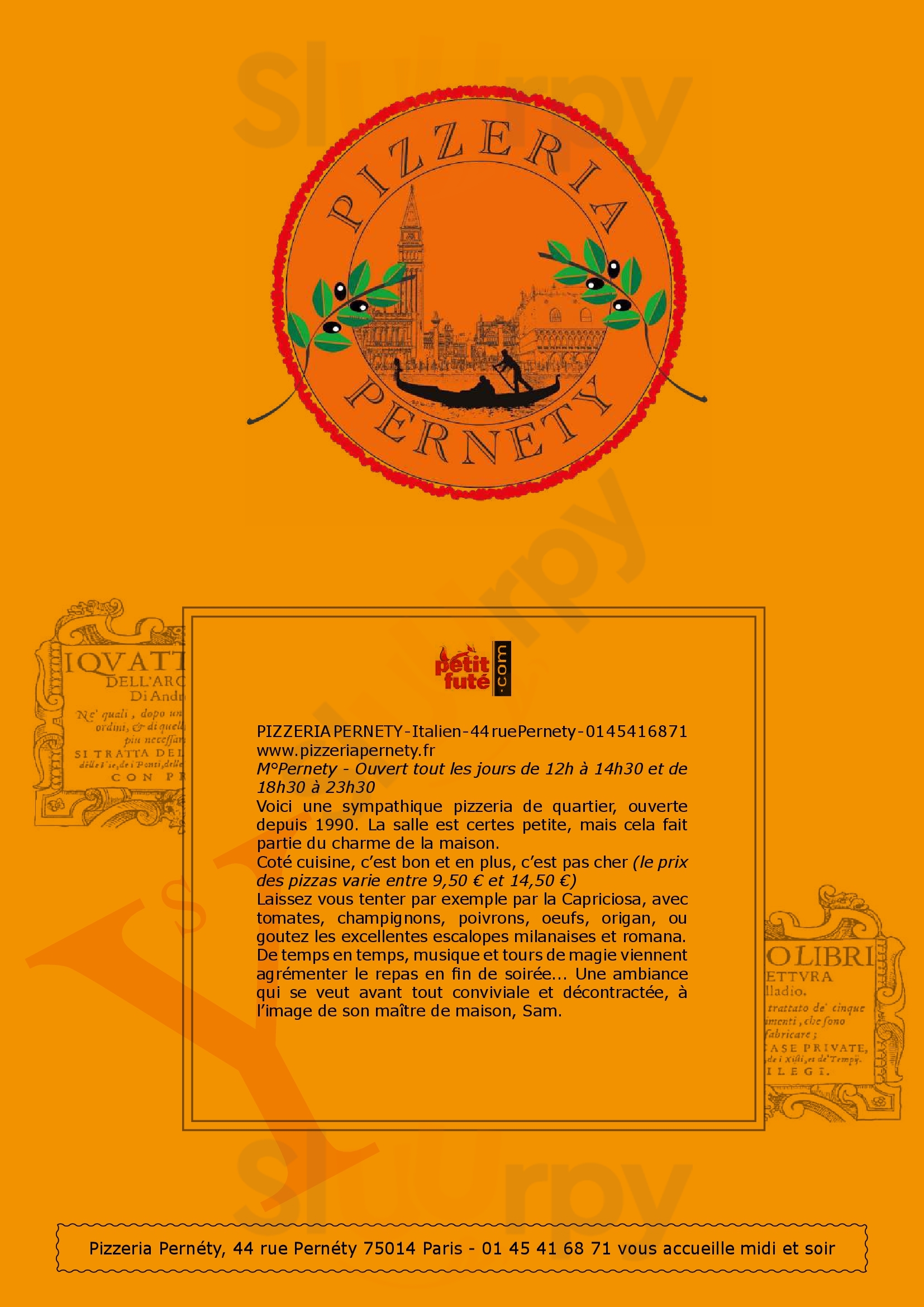 Pizzeria Pernety Paris Menu - 1