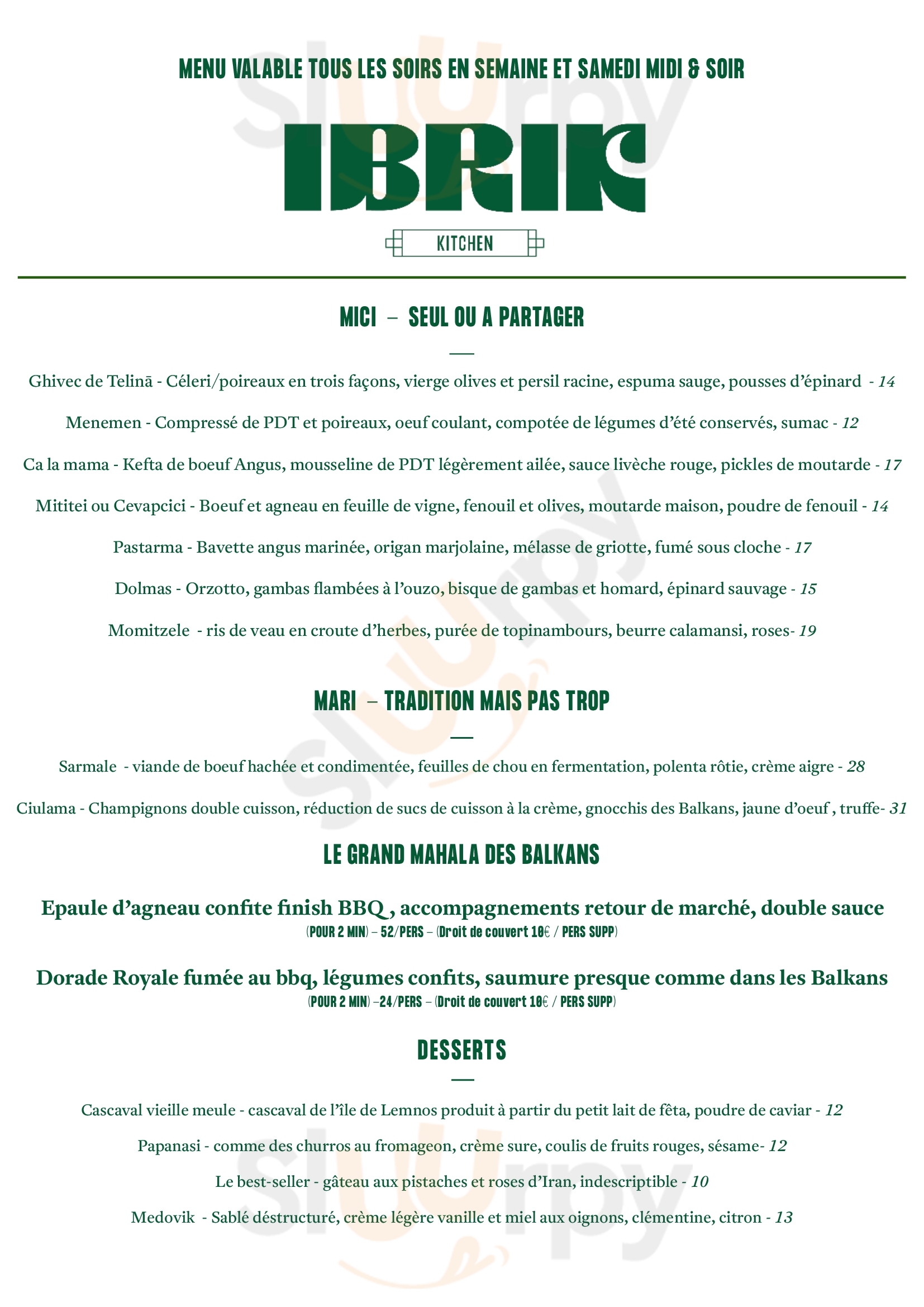 Ibrik Paris Menu - 1