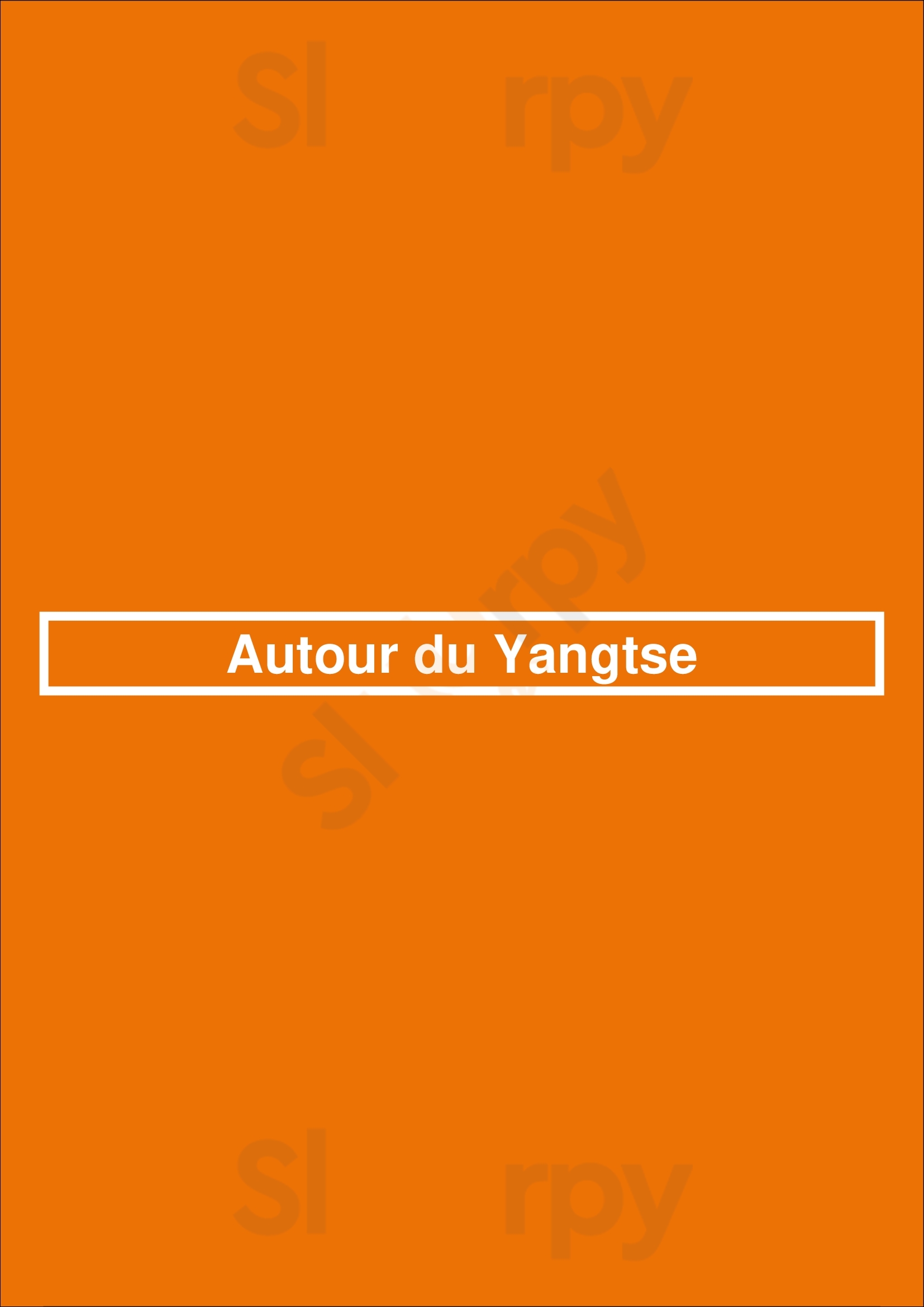 Autour Du Yangtse Paris Menu - 1