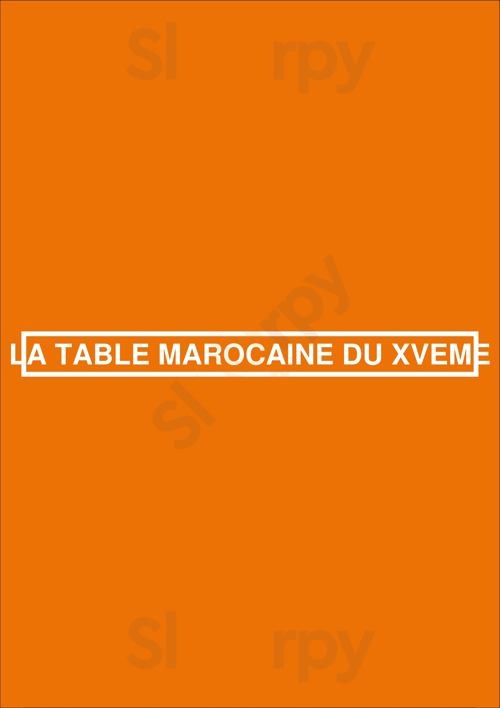 La Table Marocaine Du Xve Paris Menu - 1