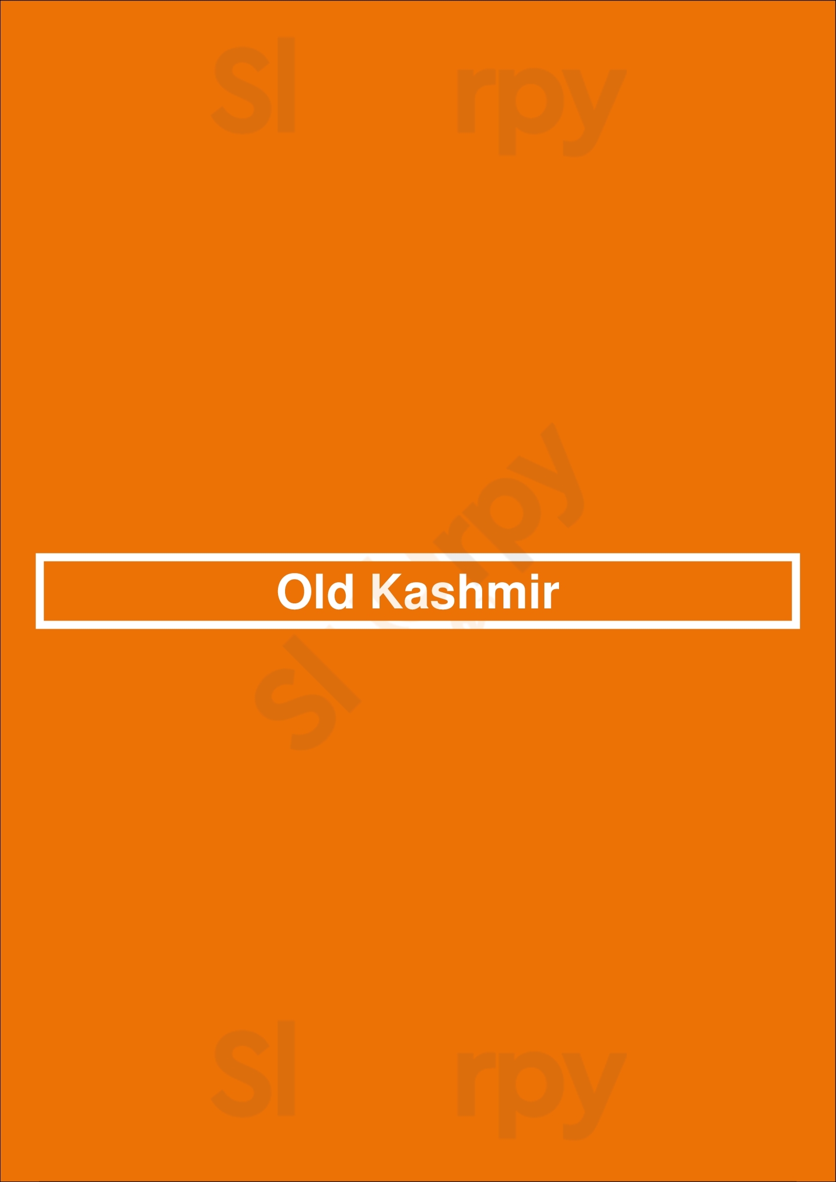 Old Kashmir Paris Menu - 1