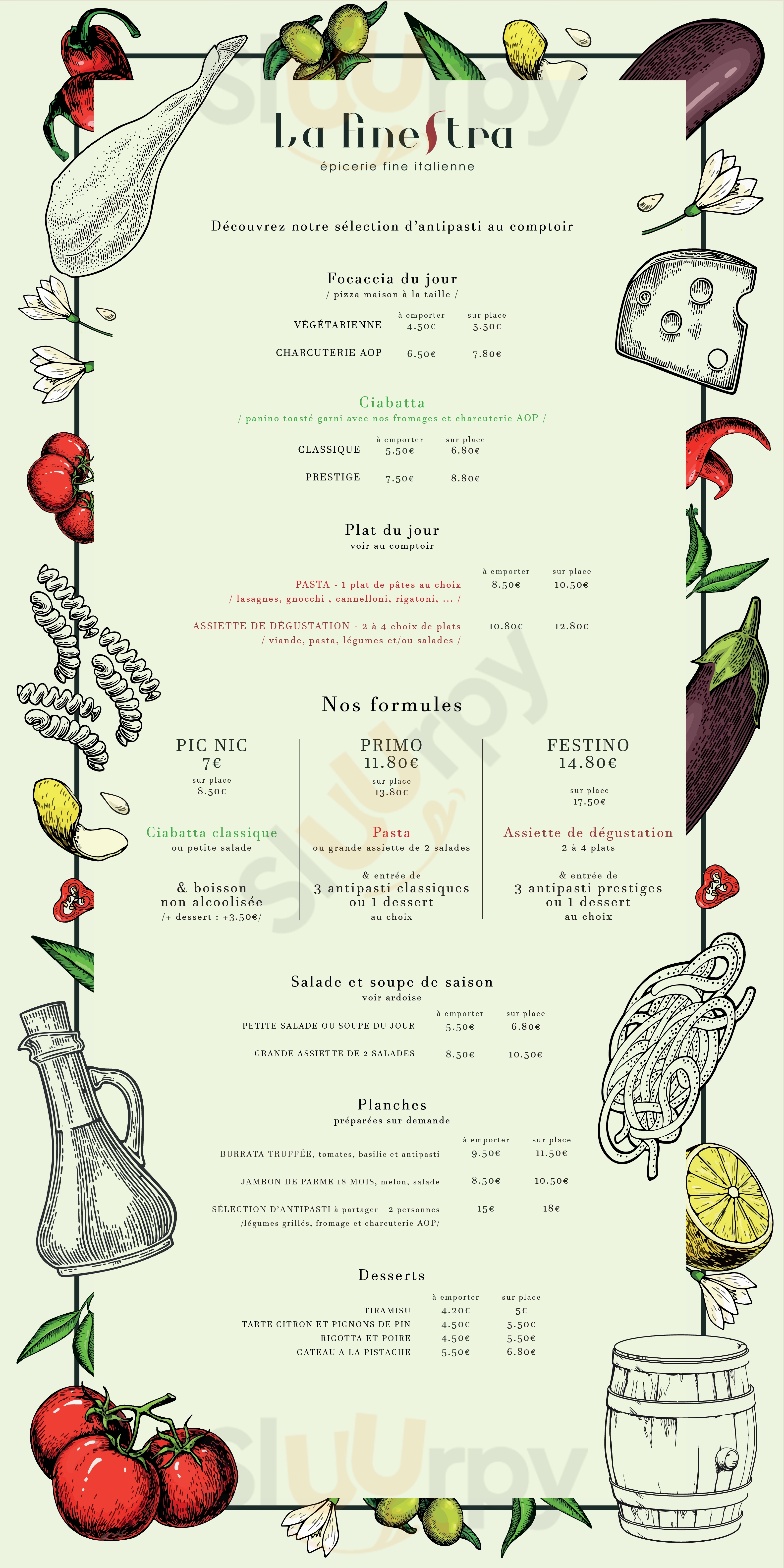 La Finestra Paris Menu - 1