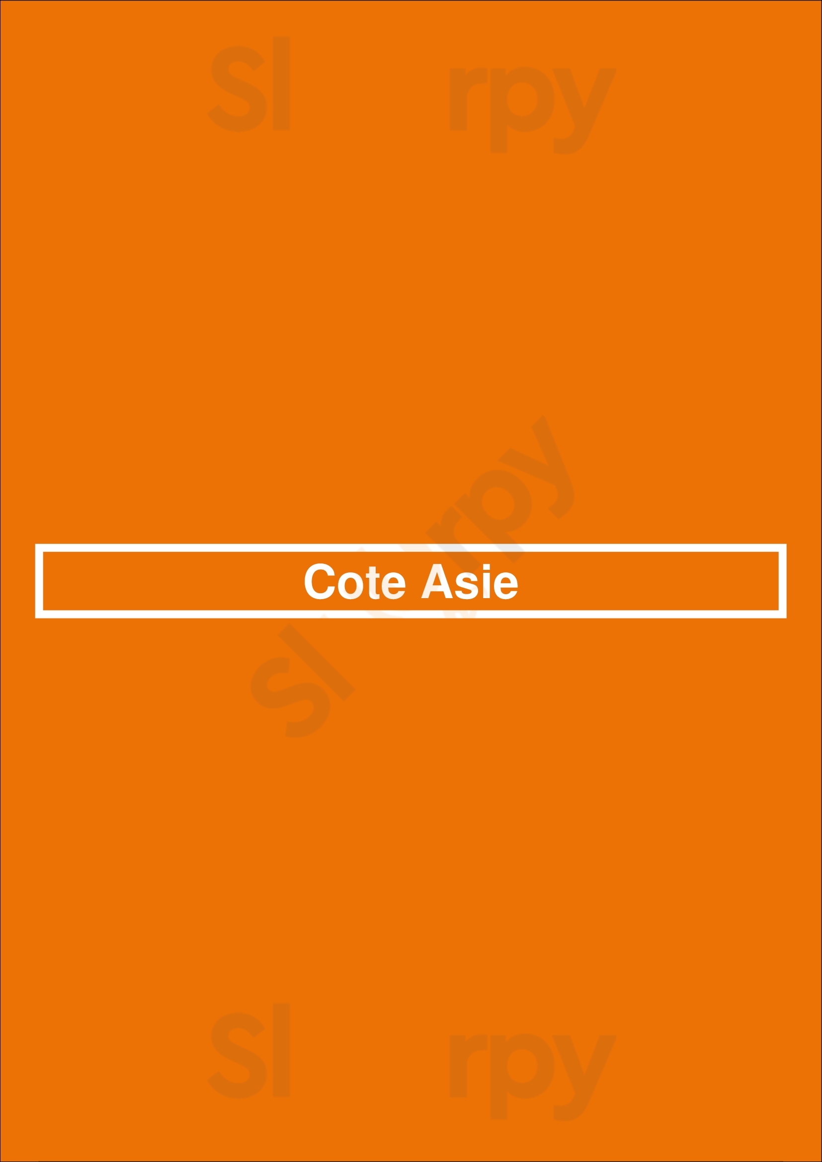 Cote Asie Paris Menu - 1