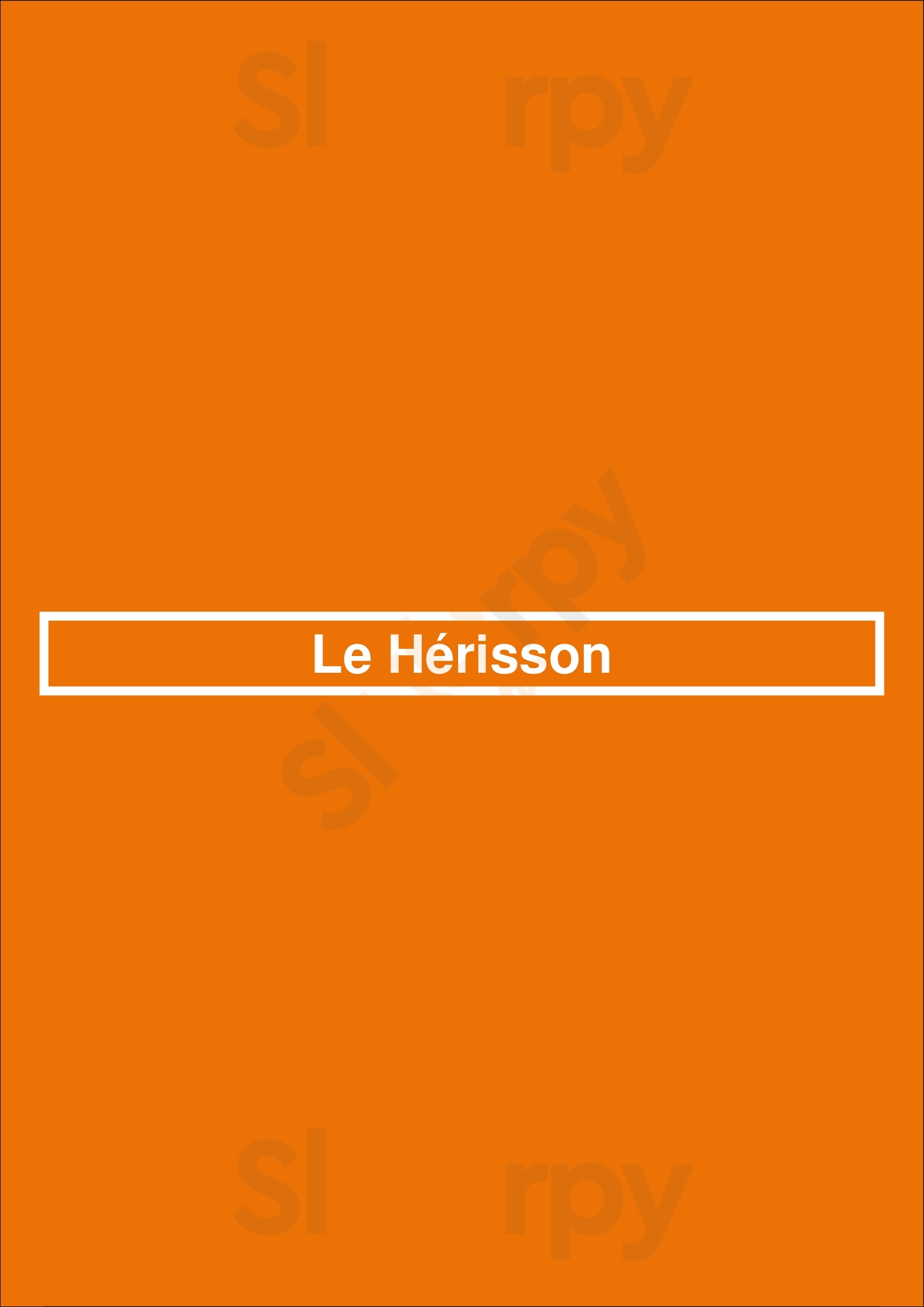 Le Hérisson Paris Menu - 1