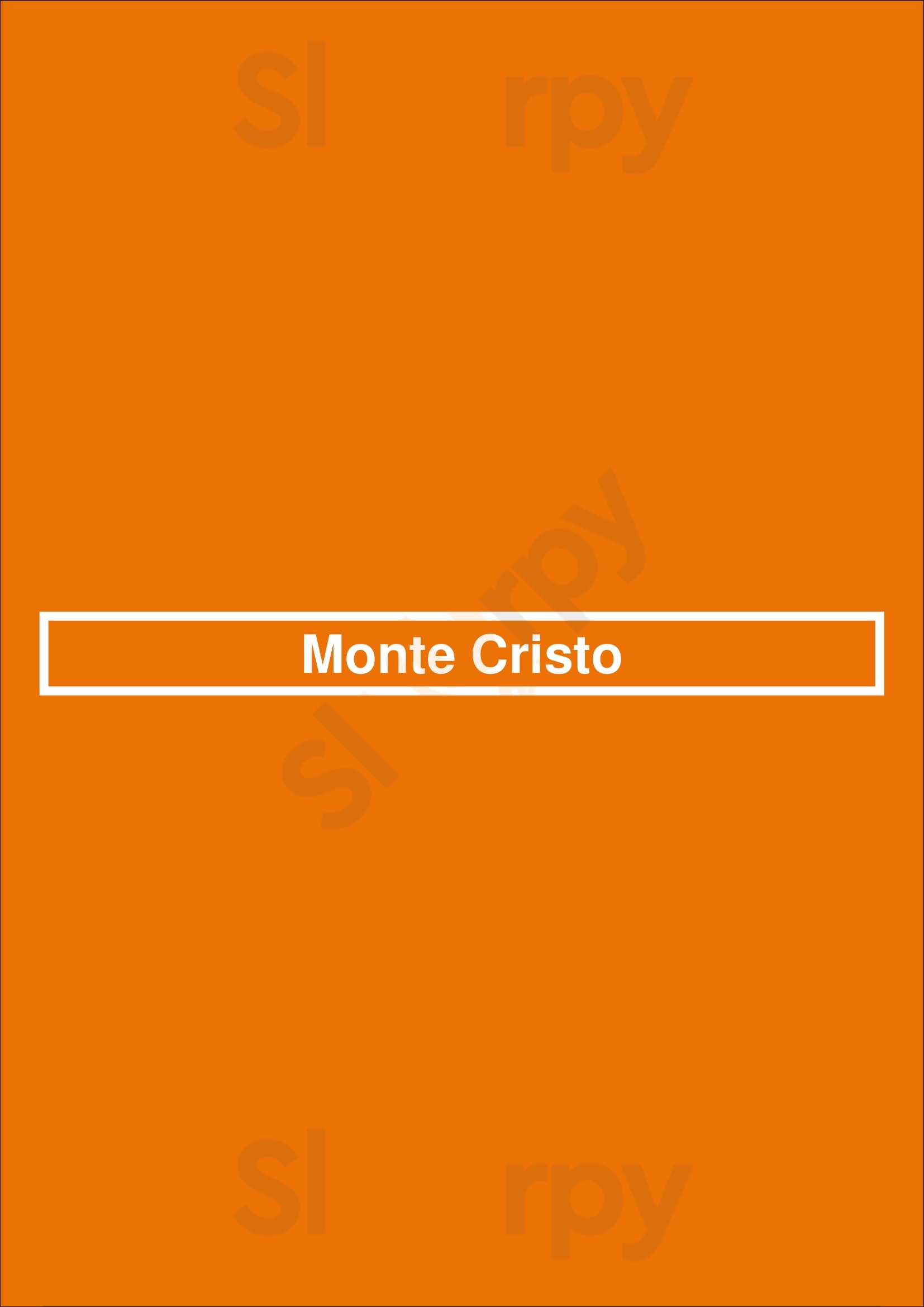 Monte Cristo Paris Menu - 1