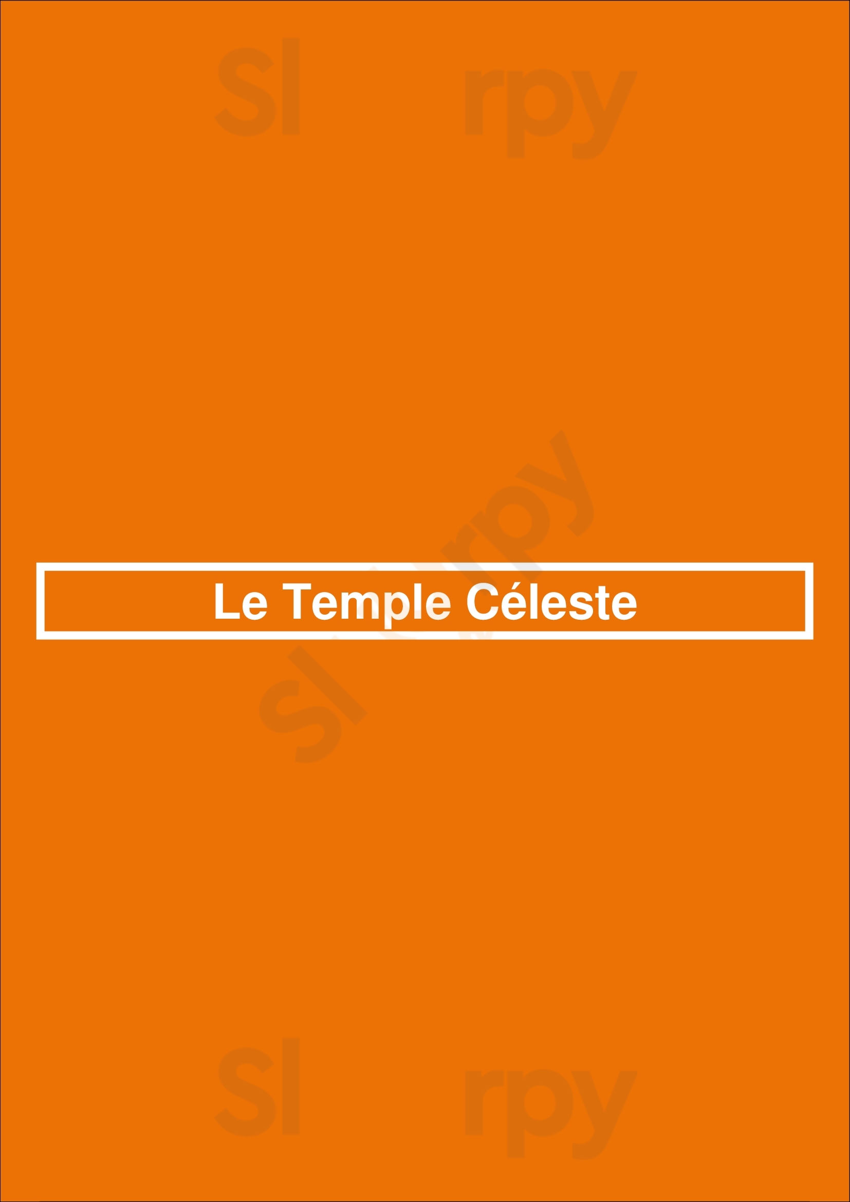 Le Temple Céleste Paris Menu - 1