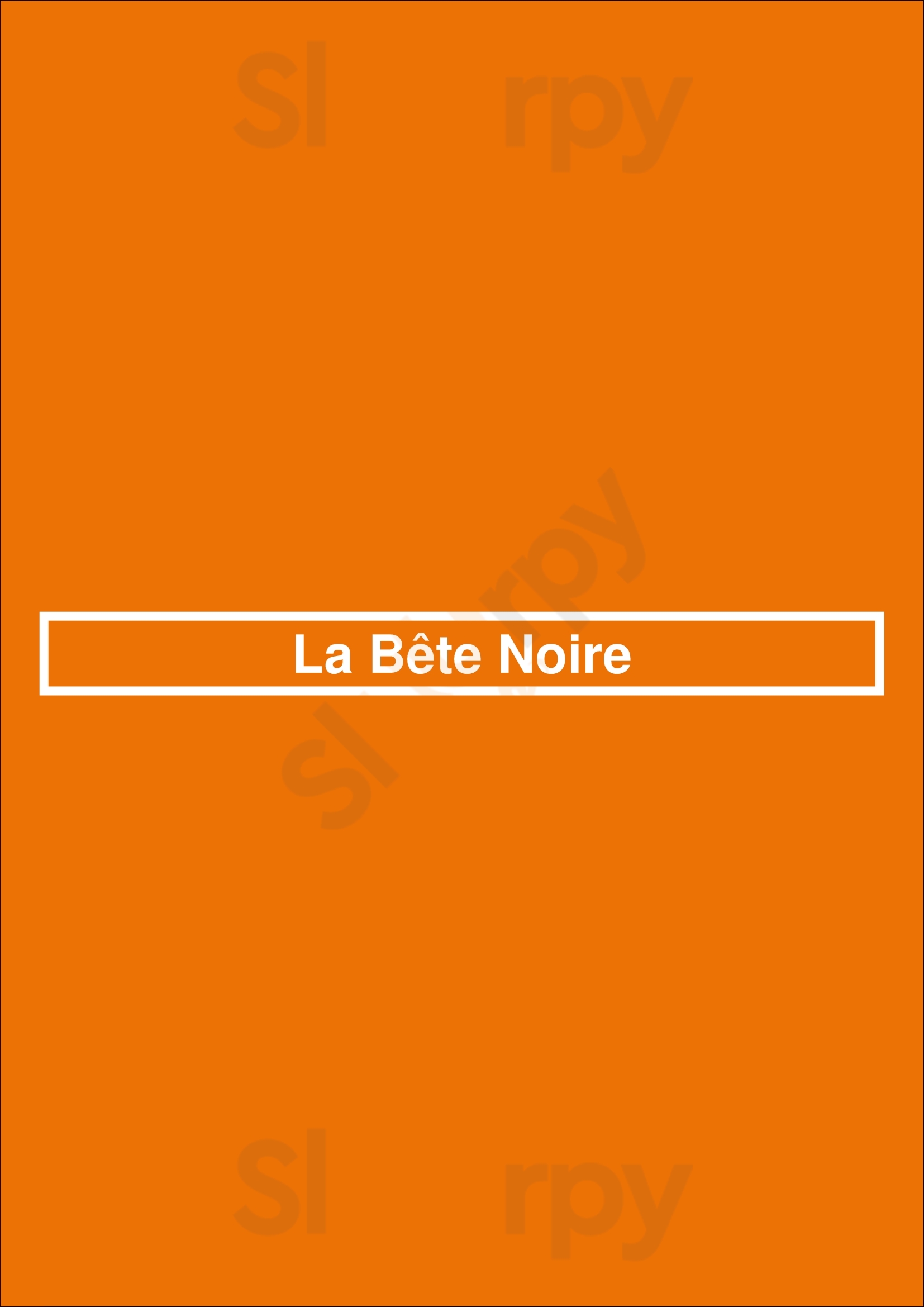La Bête Noire Paris Menu - 1