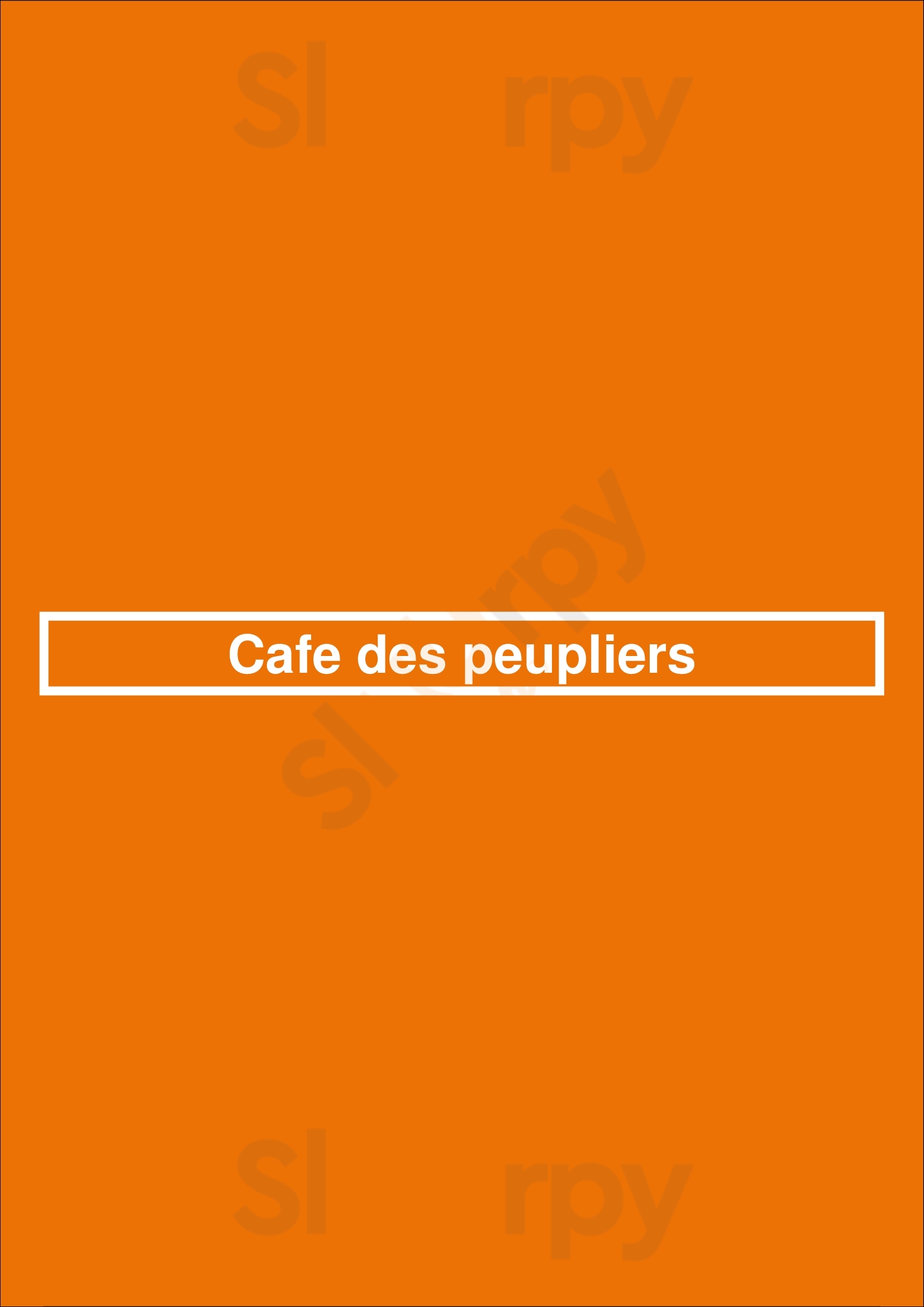 Cafe Des Peupliers Paris Menu - 1