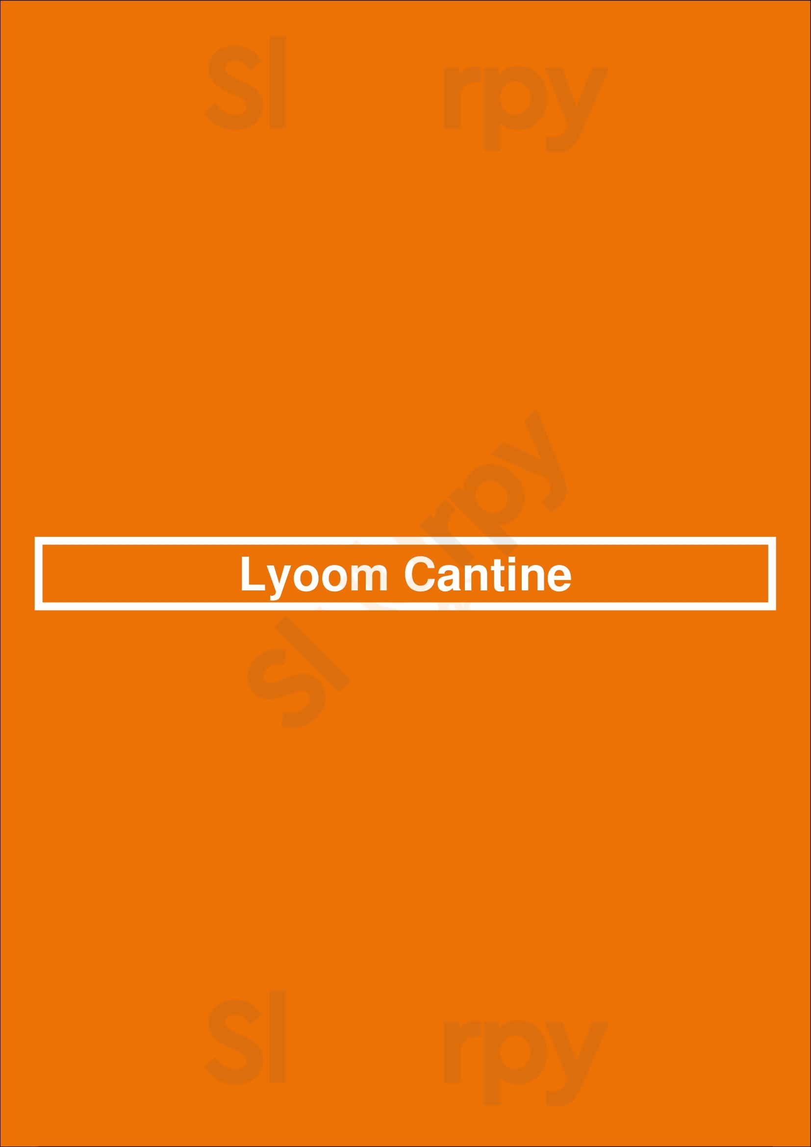 Lyoom Cantine Paris Menu - 1