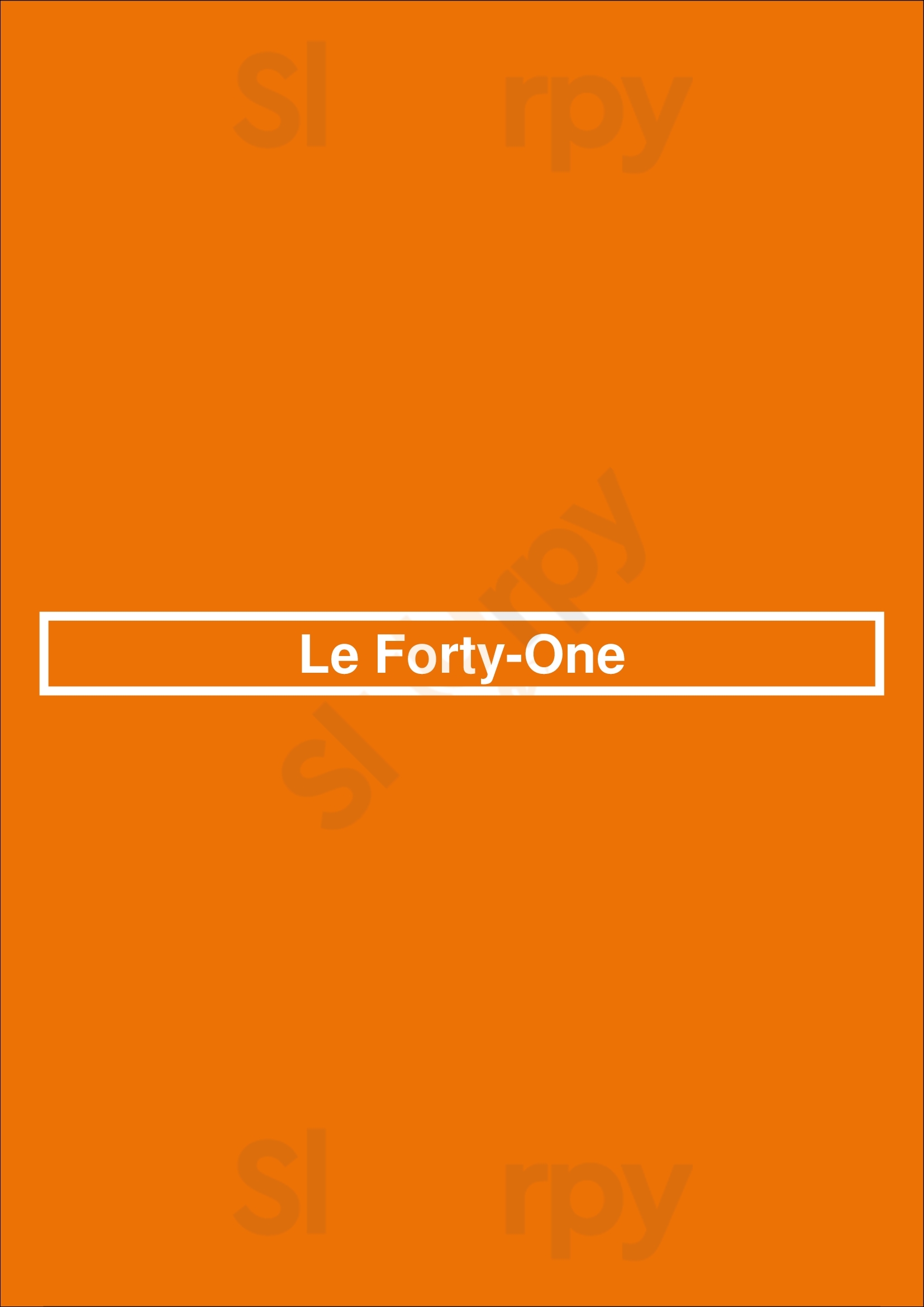 Le Forty-one Paris Menu - 1