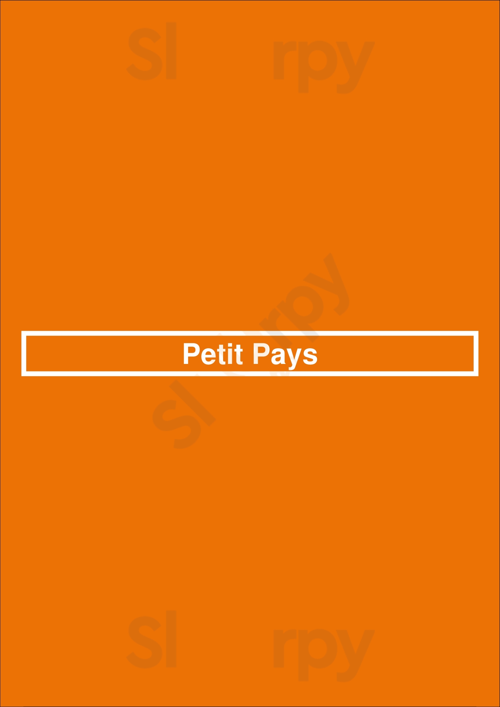 Petit Pays Paris Menu - 1