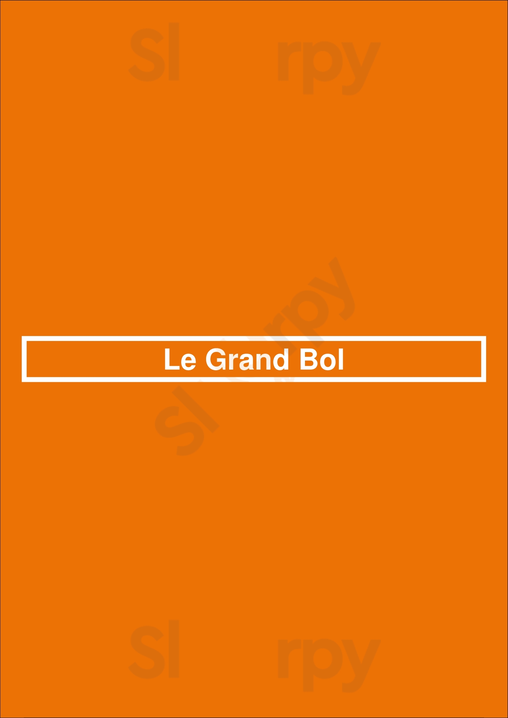 Le Grand Bol Paris Menu - 1