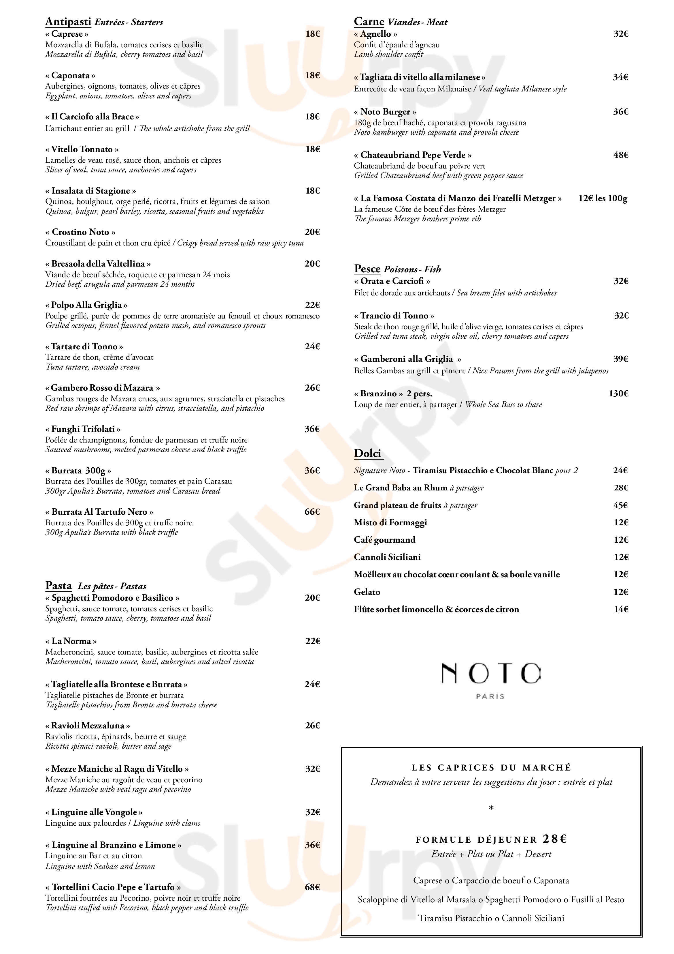 Noto Paris Menu - 1