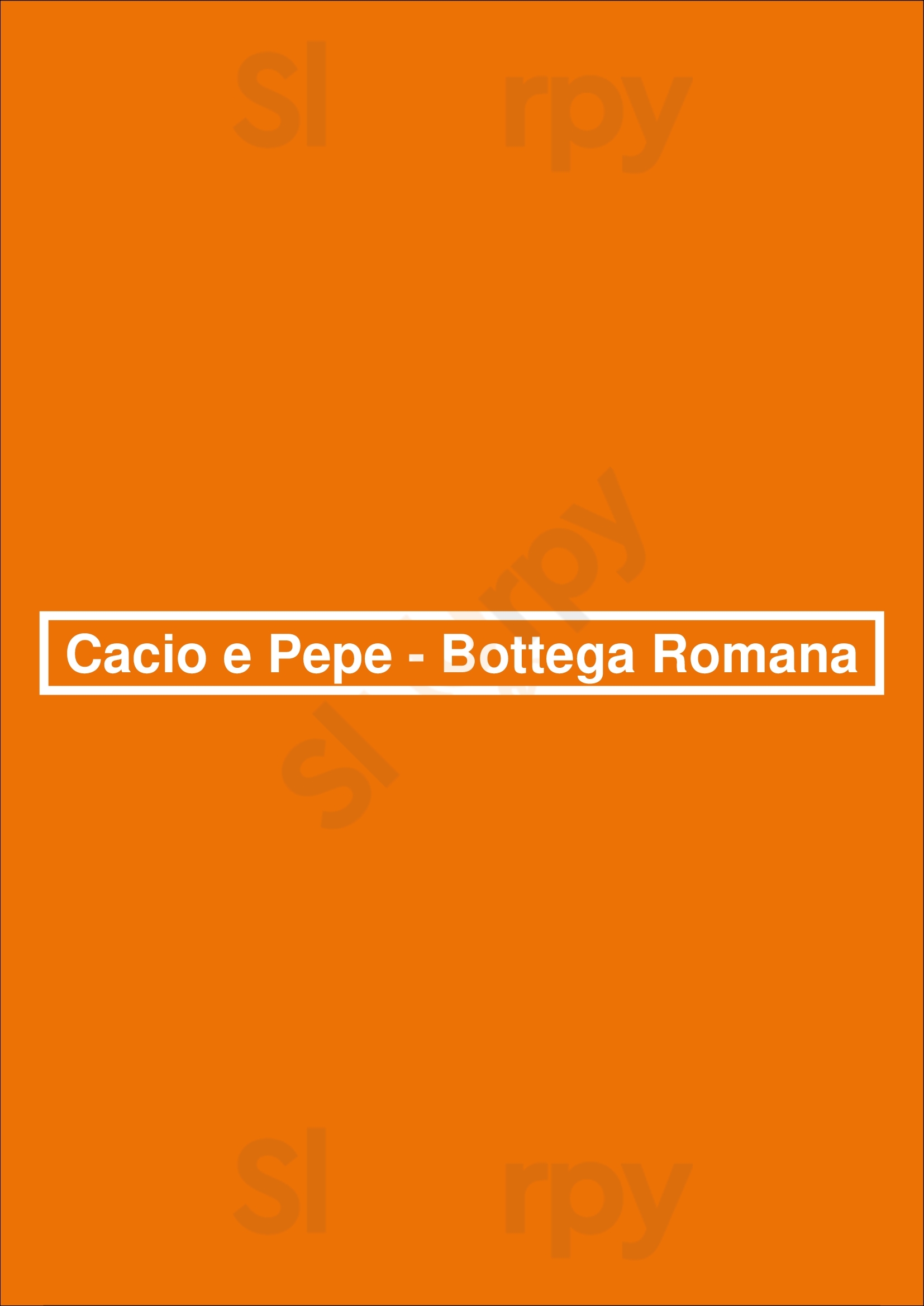 Cacio E Pepe - Bottega Romana Paris Menu - 1